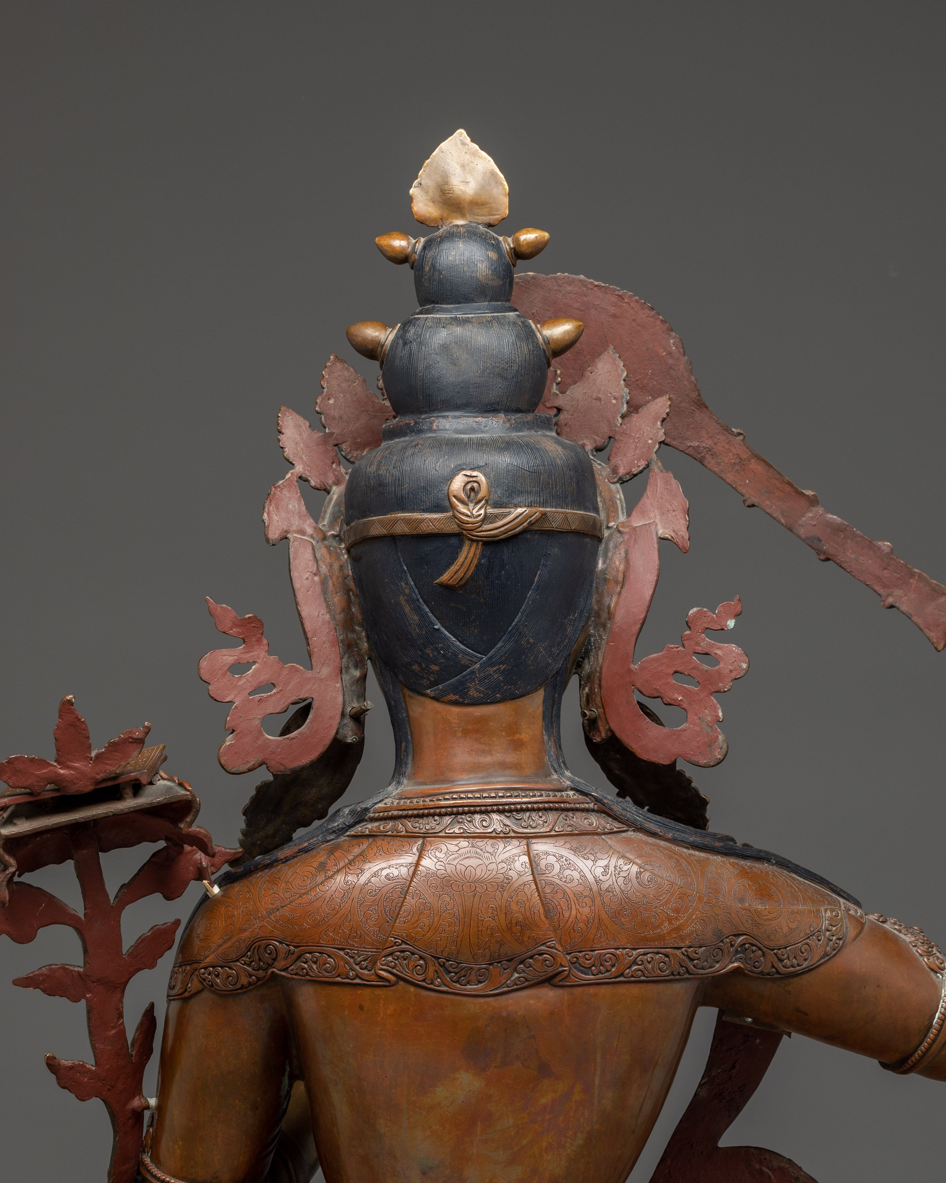 Manjushri Oxidized Copper Wisdom Deity with Sword Statue | Ideal for Altars