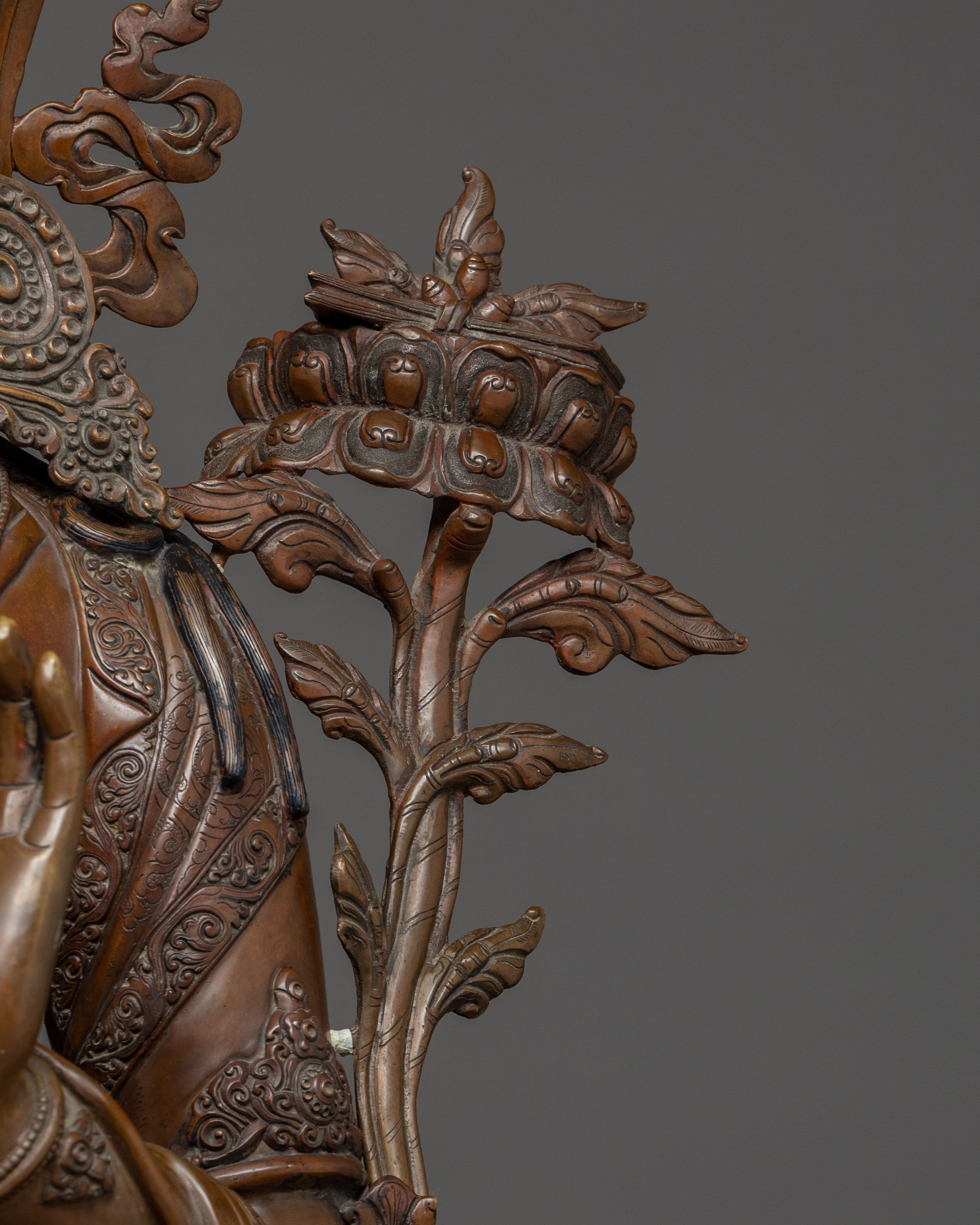 Manjushri Oxidized Copper Wisdom Deity with Sword Statue | Ideal for Altars