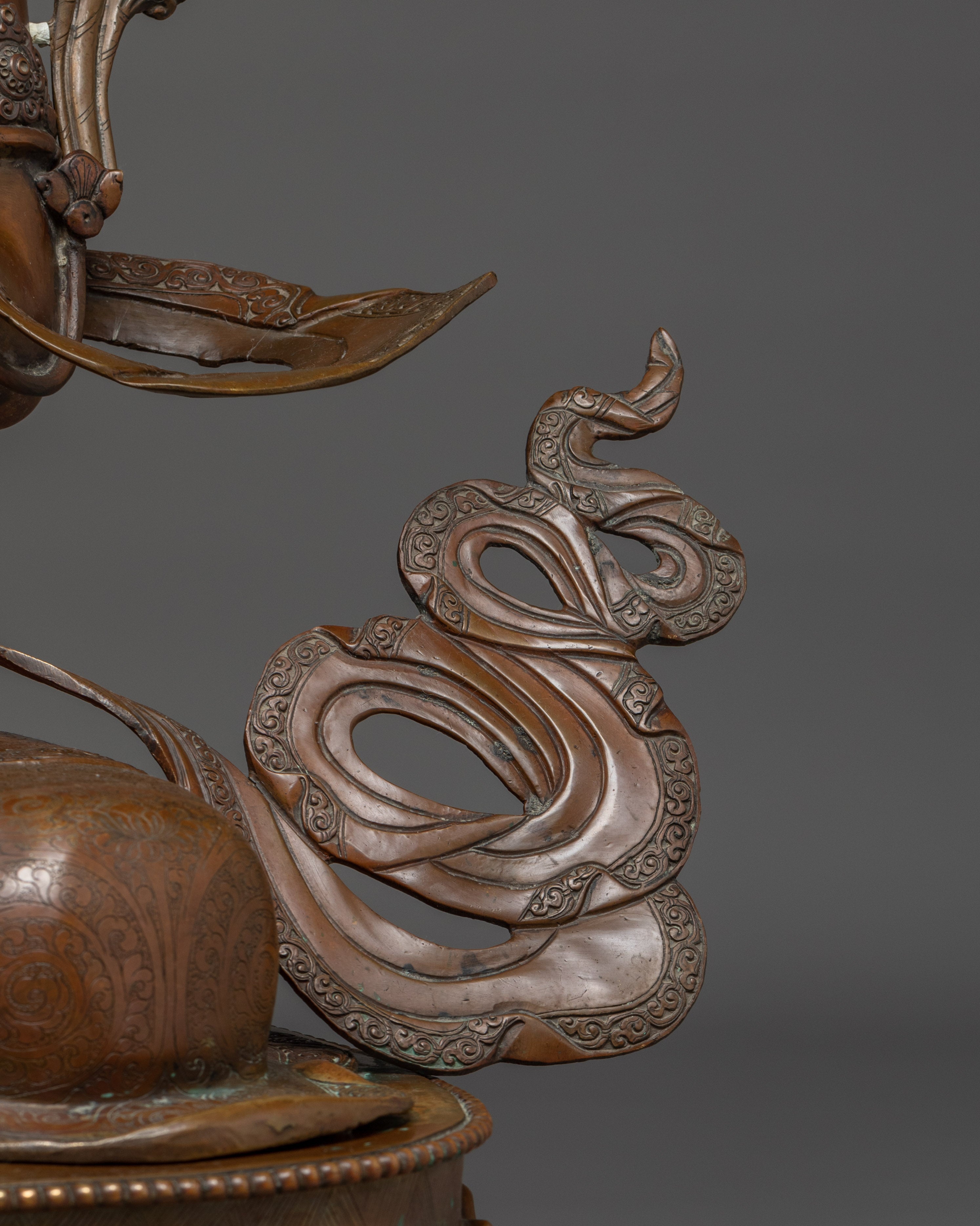 Manjushri Oxidized Copper Wisdom Deity with Sword Statue | Ideal for Altars