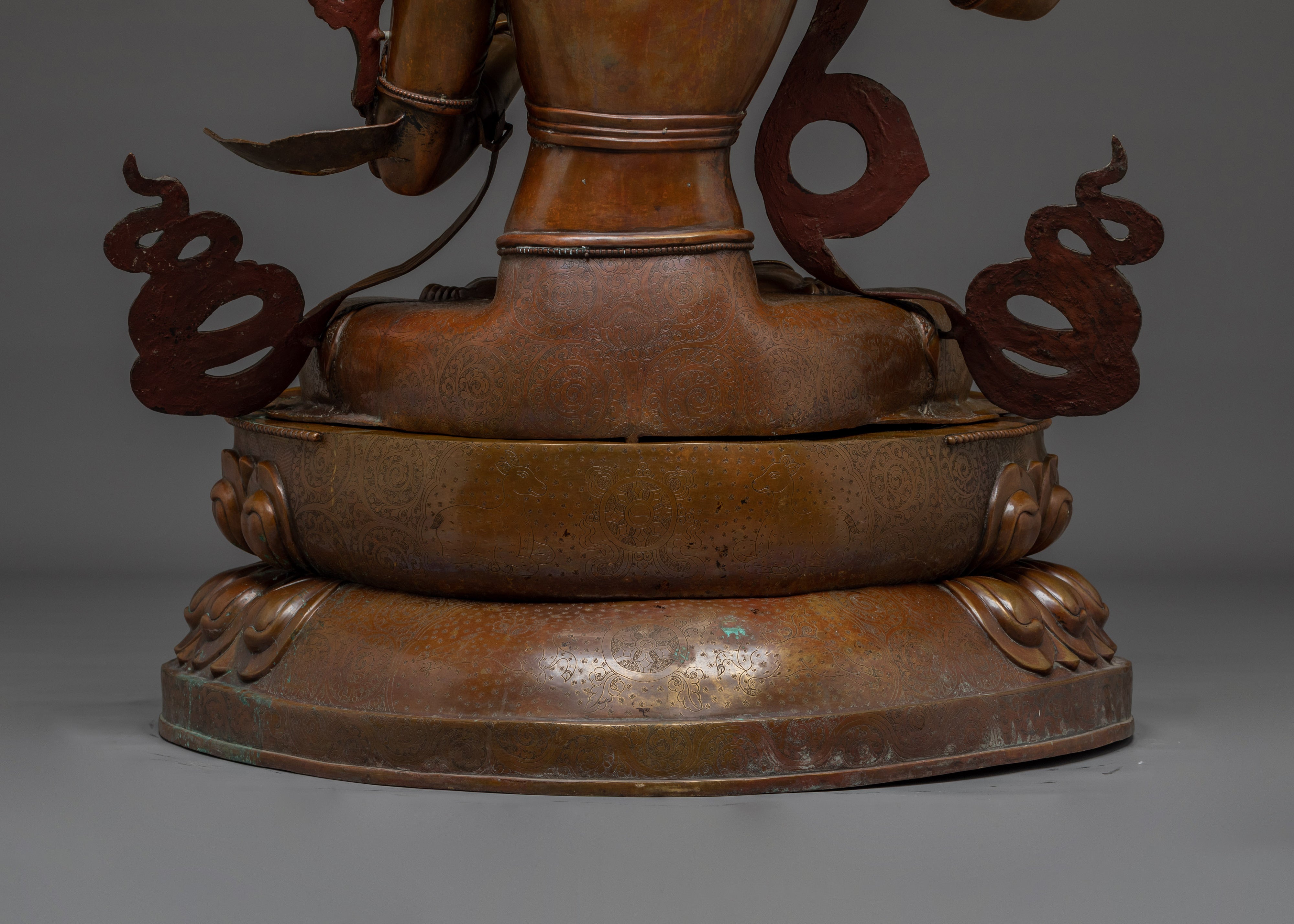 Manjushri Oxidized Copper Wisdom Deity with Sword Statue | Ideal for Altars