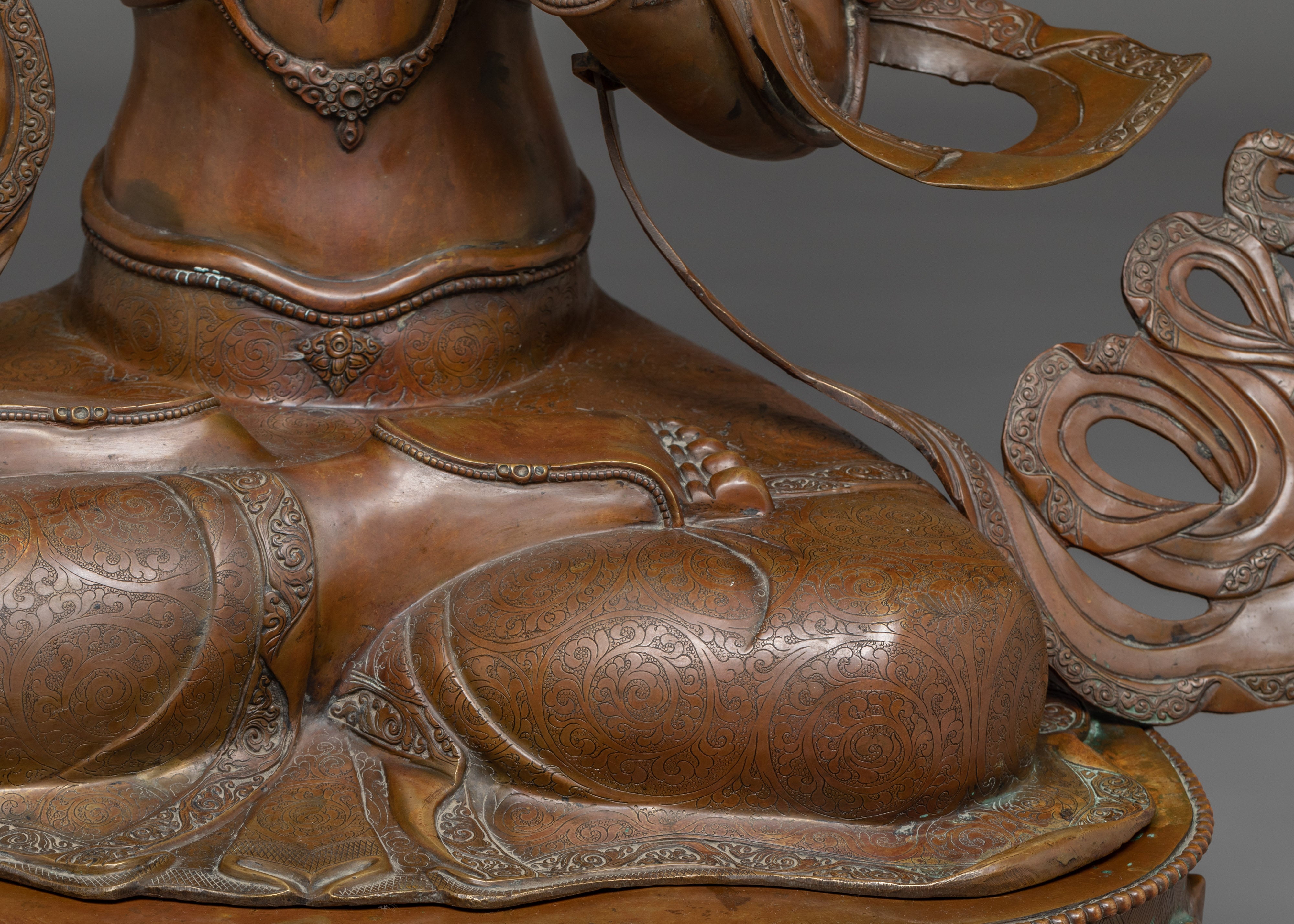 Manjushri Oxidized Copper Wisdom Deity with Sword Statue | Ideal for Altars