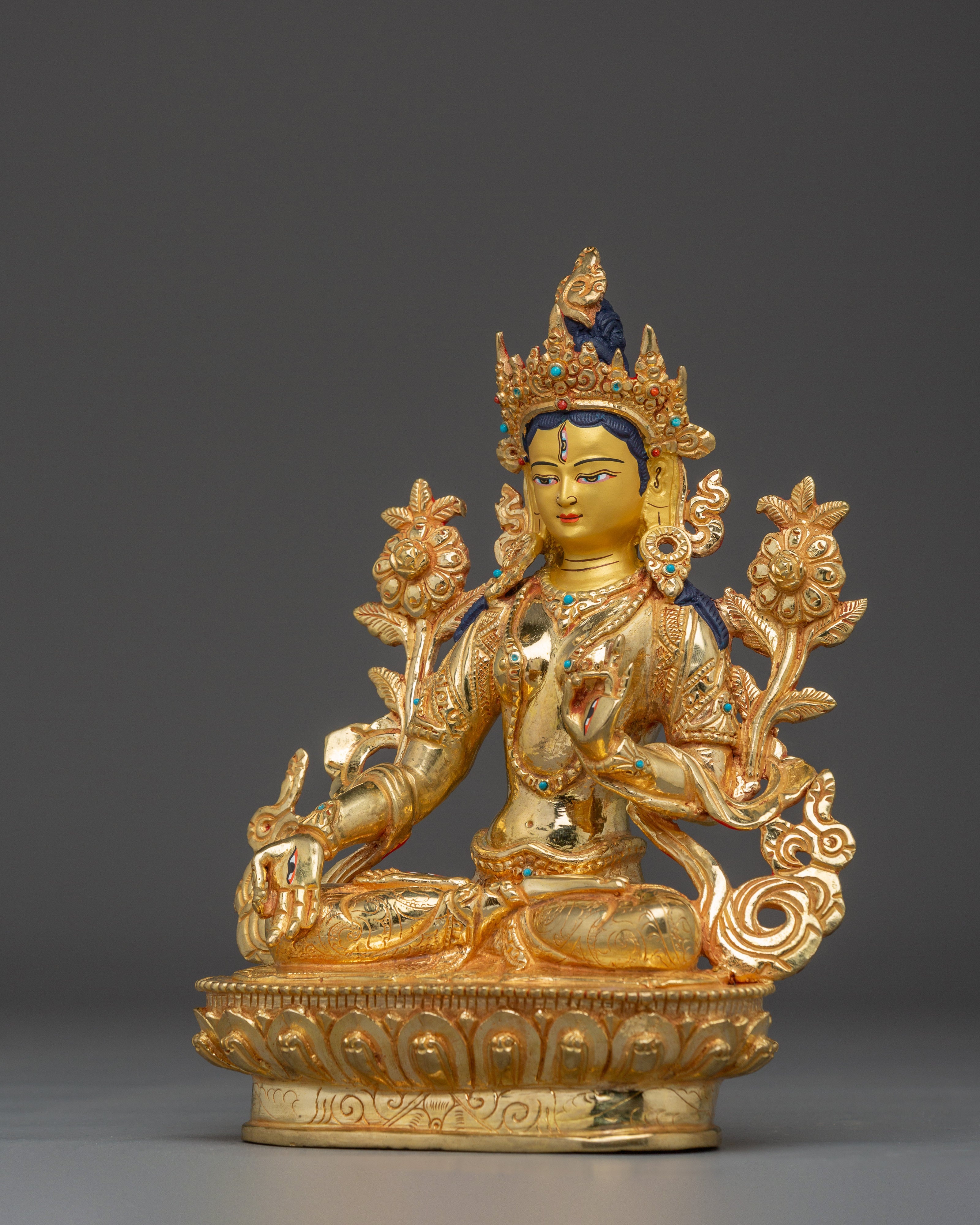 Serene White Tara Handmade Statue | Spiritual Buddhist Decor