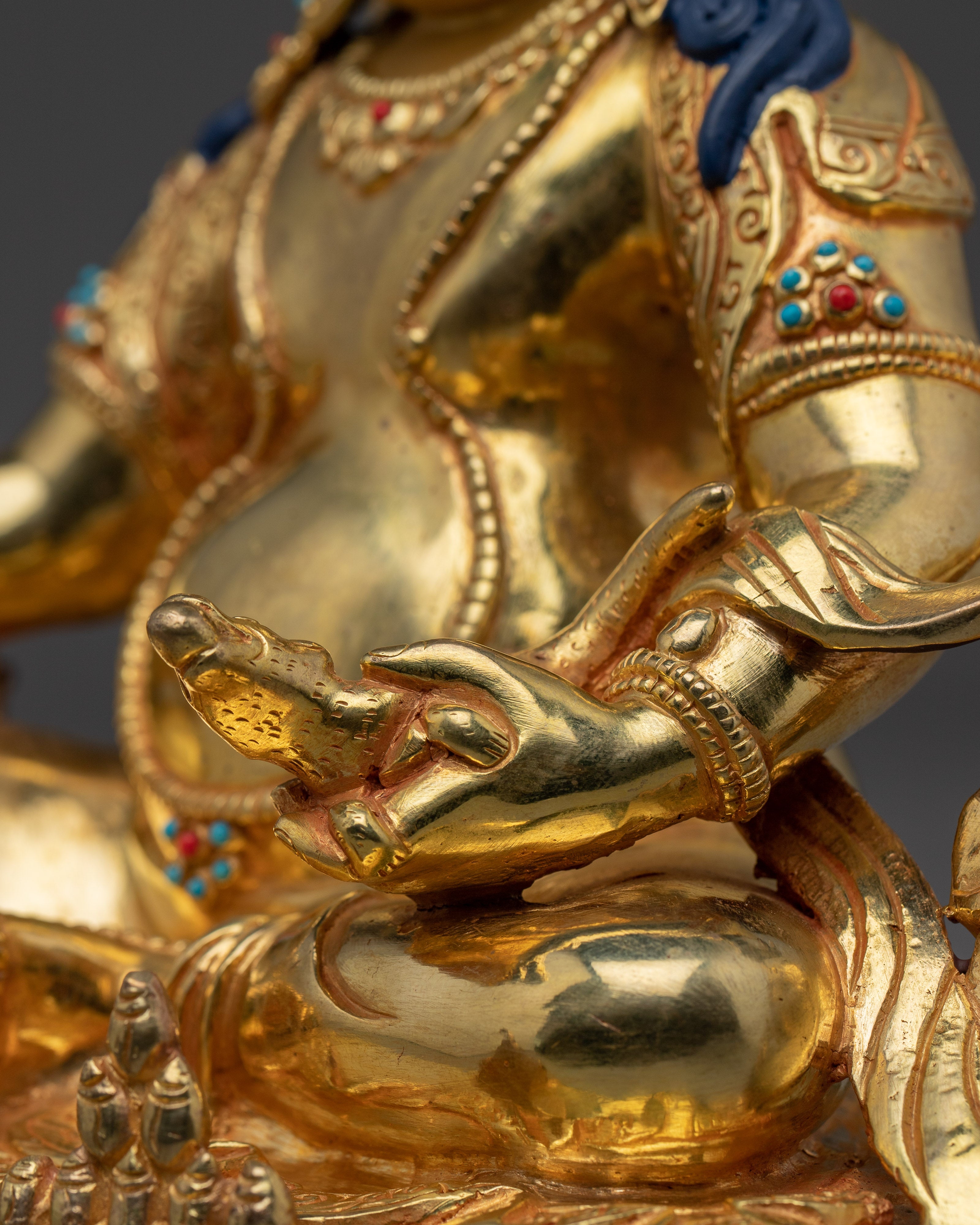 Buddhist Revered Wealth Deity Dzambhala Statue for Abundance and Prosperity