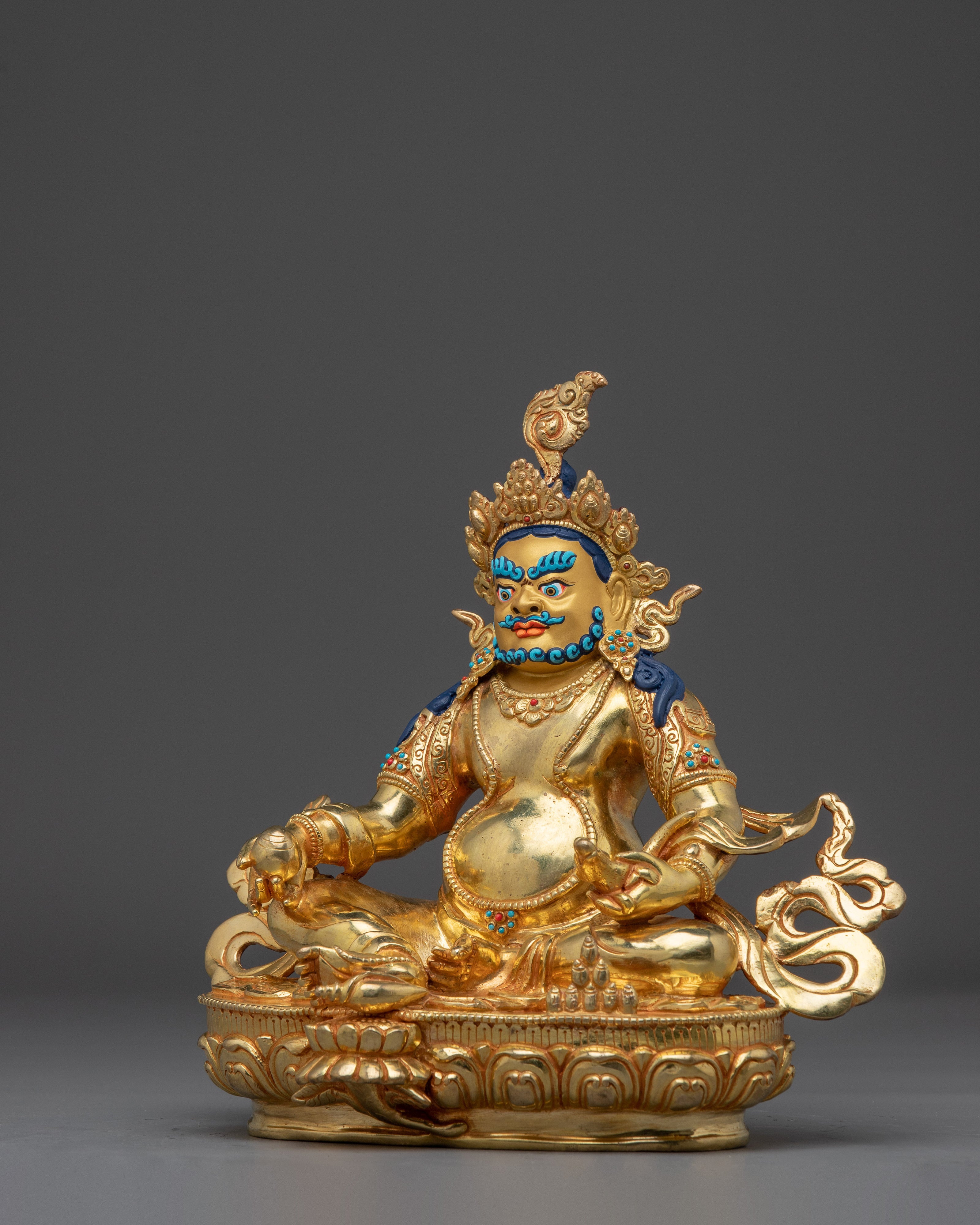 Buddhist Revered Wealth Deity Dzambhala Statue for Abundance and Prosperity