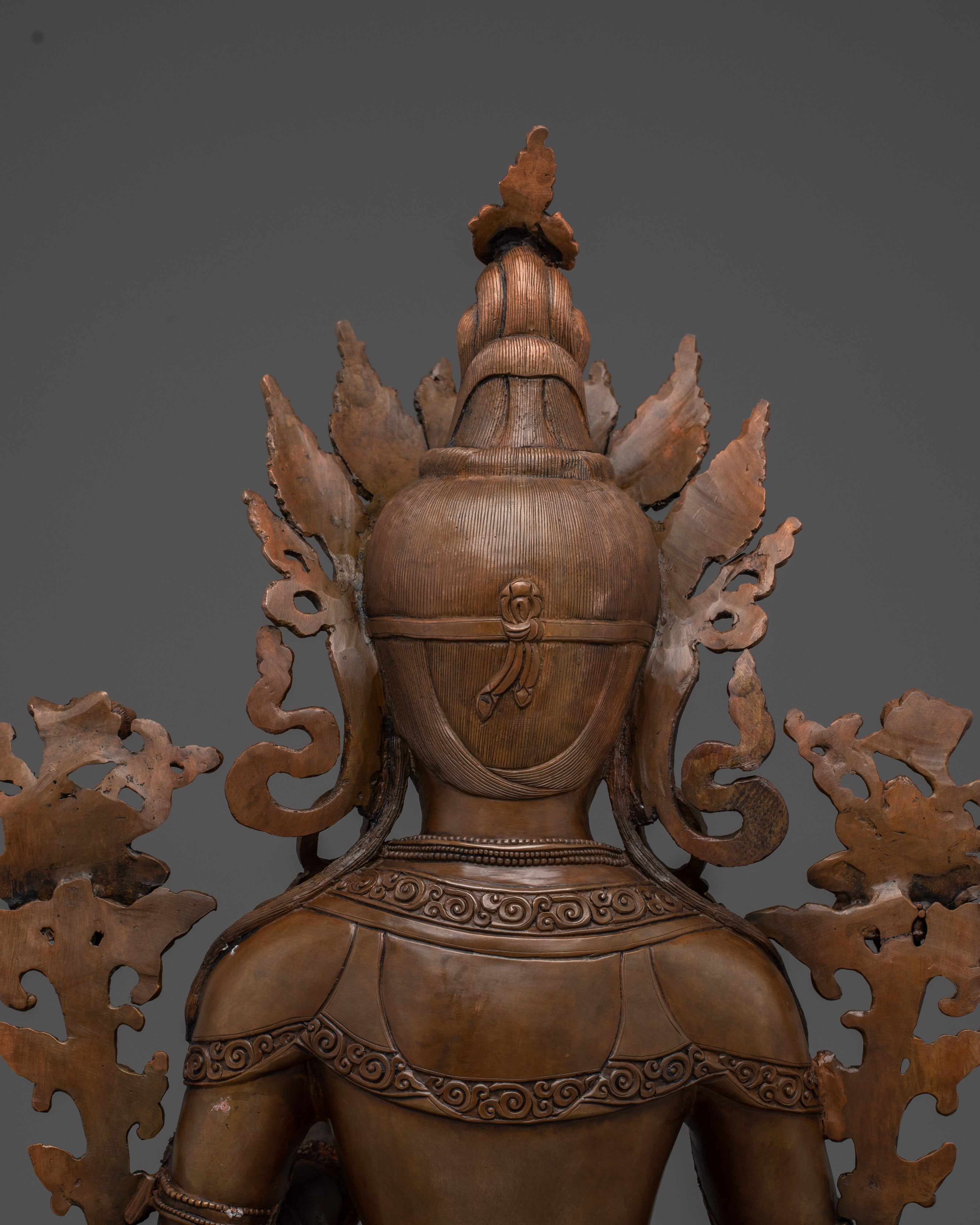 White Tara Statue in Oxidized Copper | Symbol of Compassion and Longevity