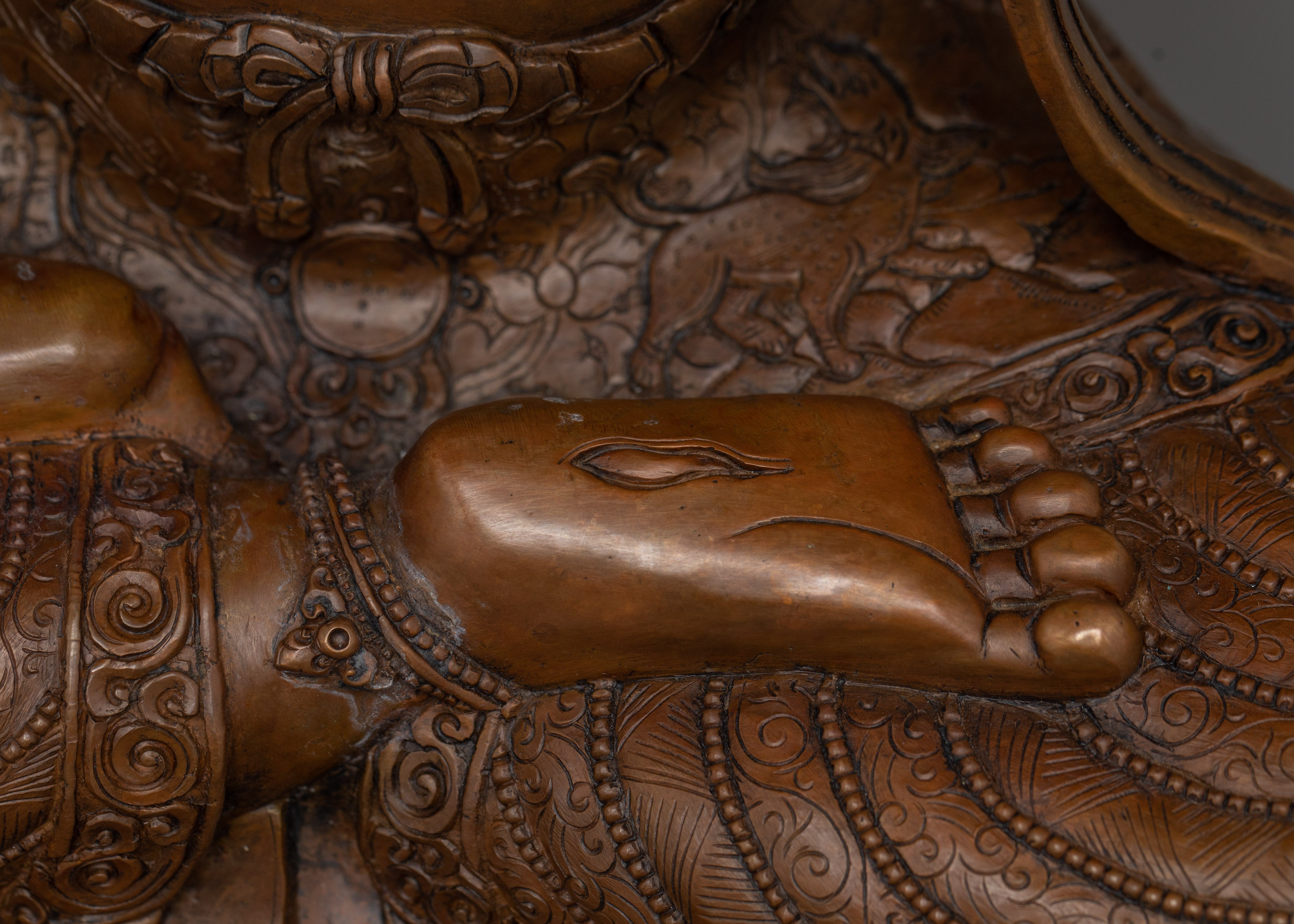 White Tara Statue in Oxidized Copper | Symbol of Compassion and Longevity