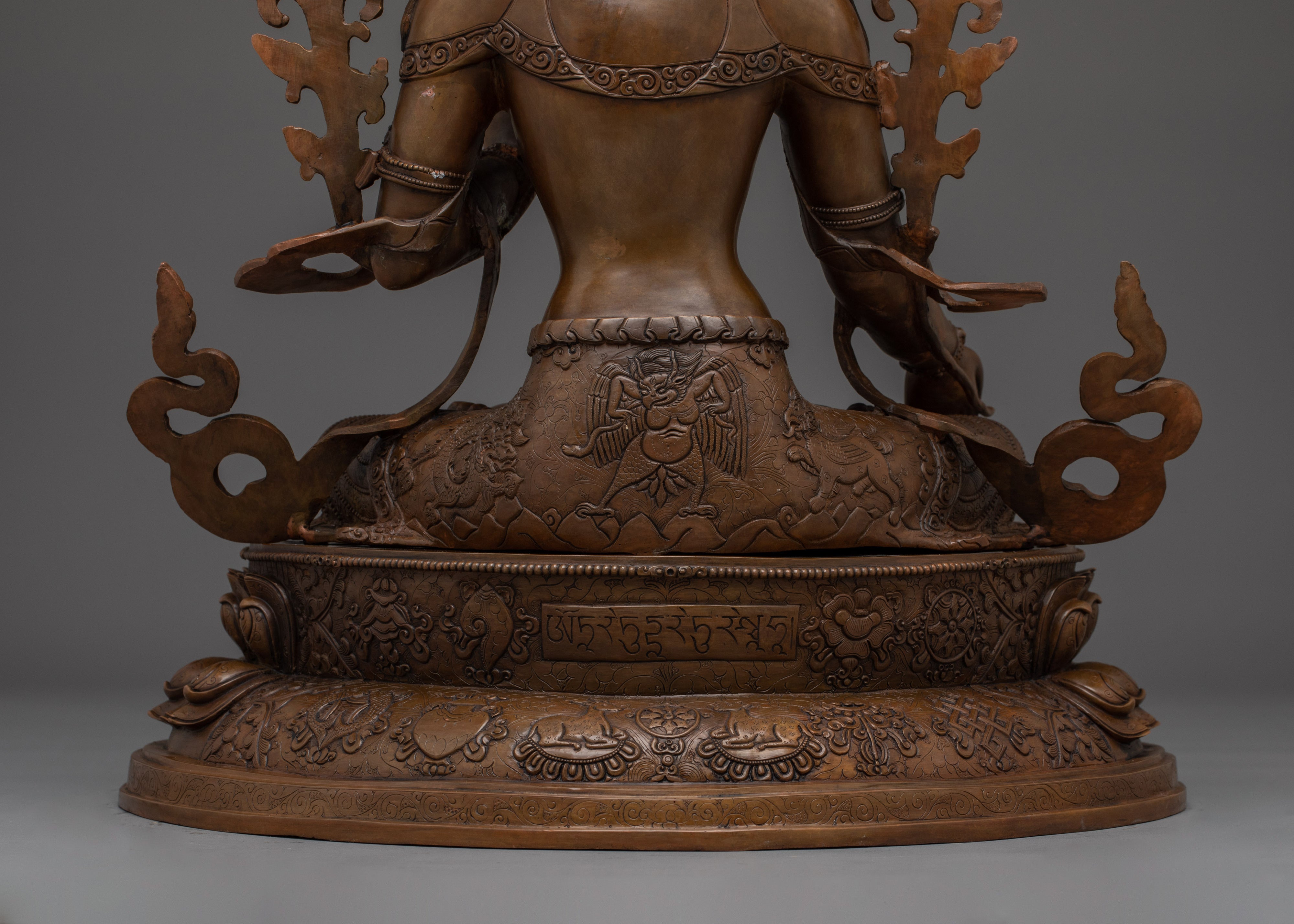 White Tara Statue in Oxidized Copper | Symbol of Compassion and Longevity