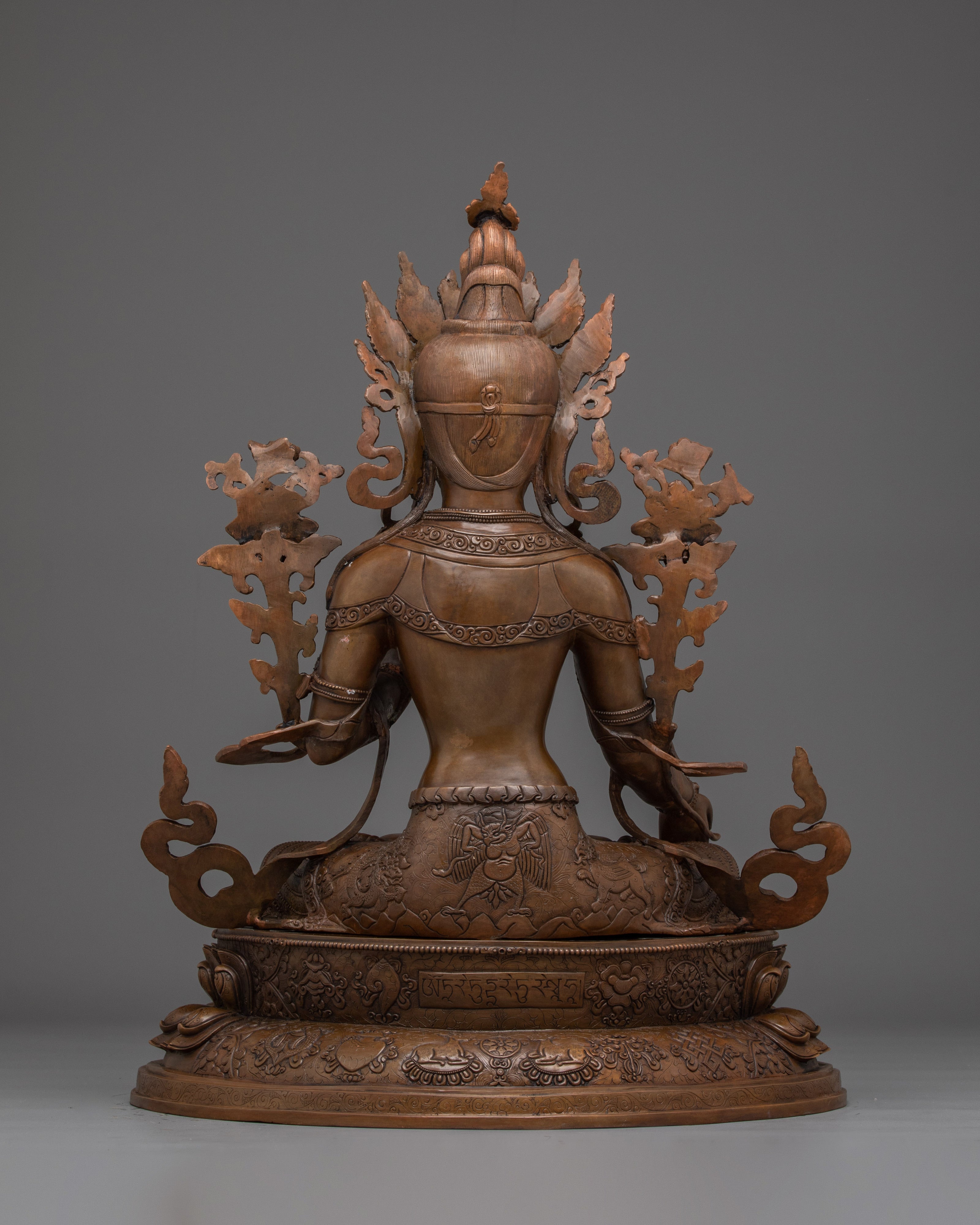 White Tara Statue in Oxidized Copper | Symbol of Compassion and Longevity