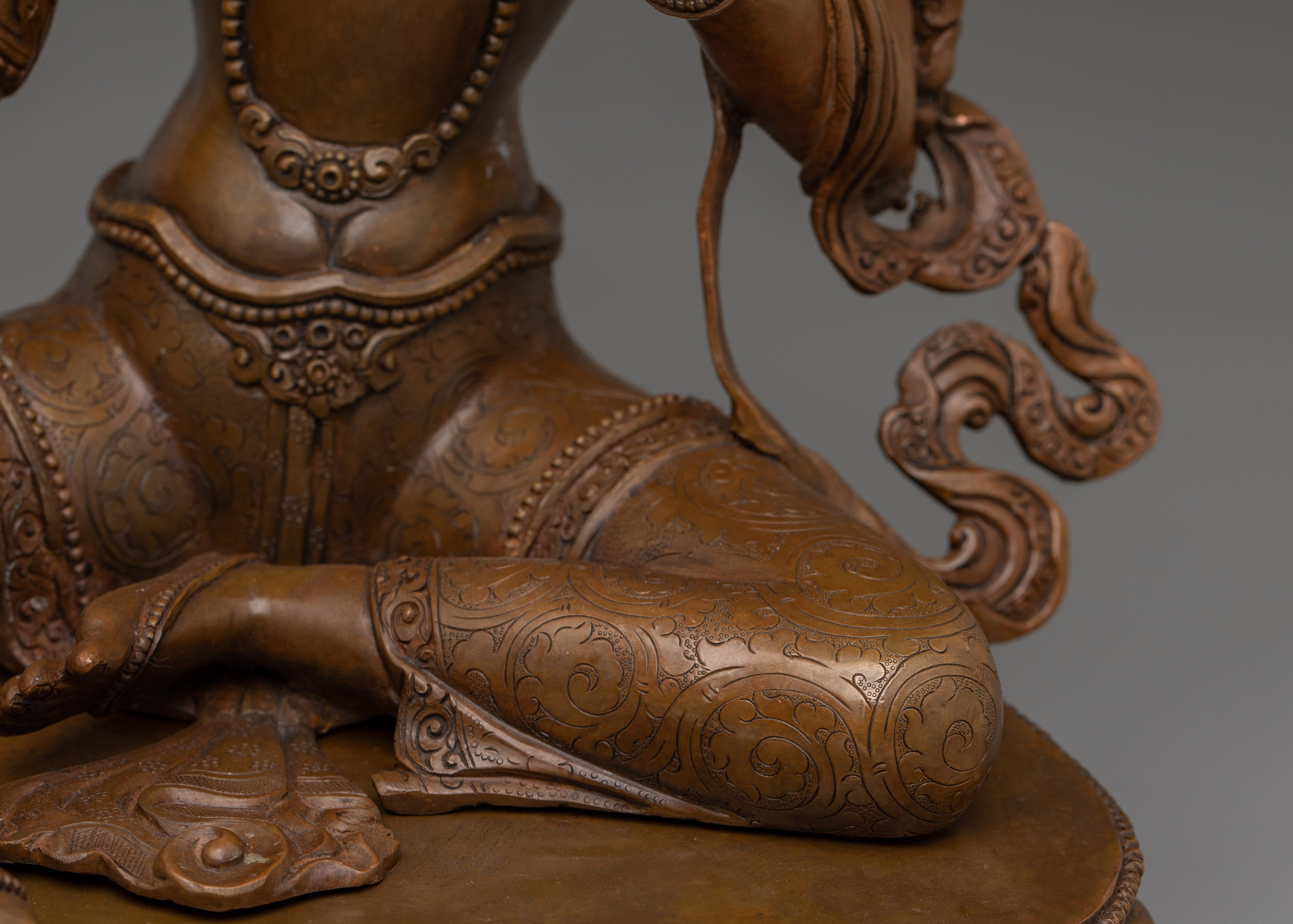 Peaceful Oxidized Green Tara Statue | Mother of Liberation