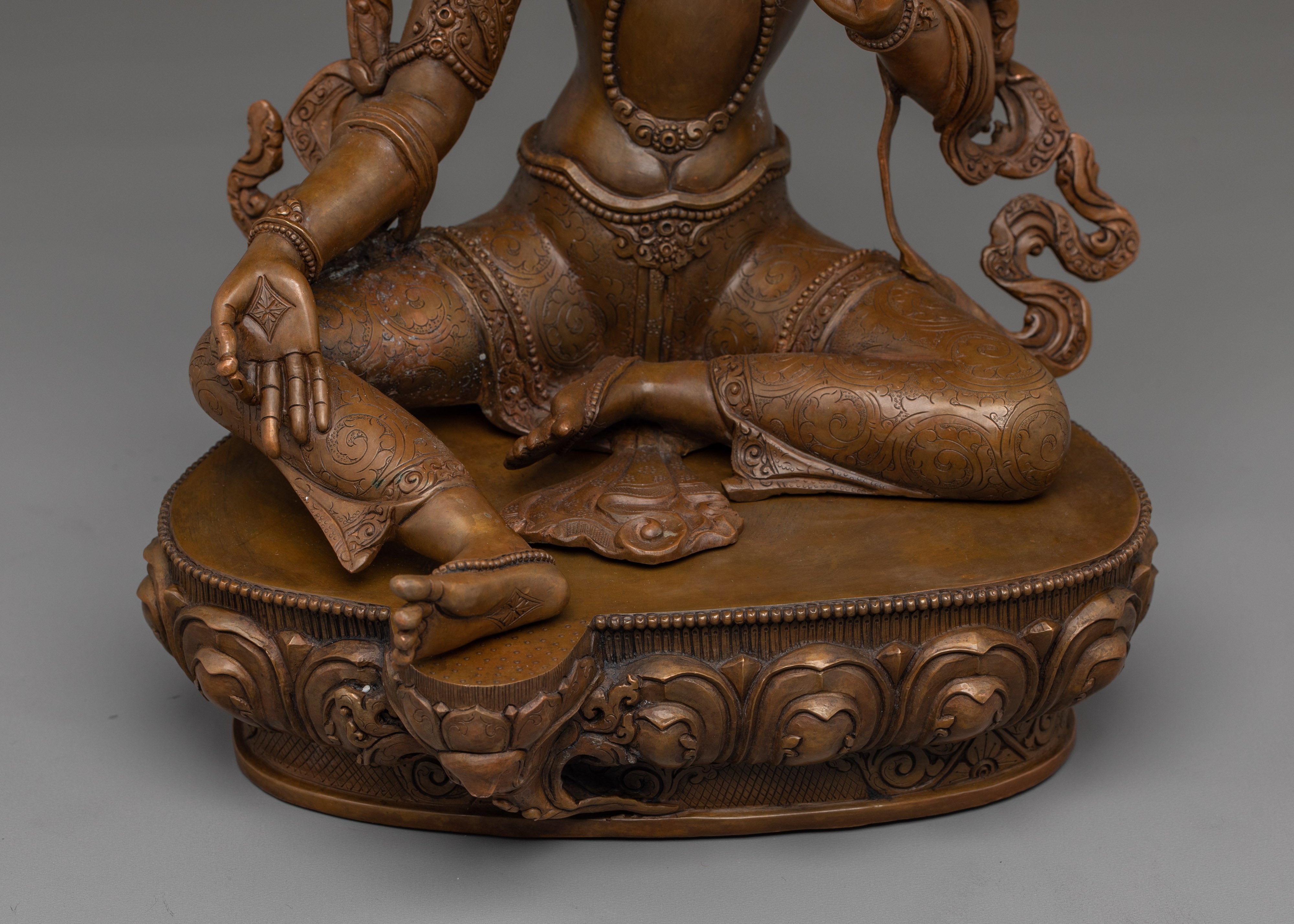 Peaceful Oxidized Green Tara Statue | Mother of Liberation