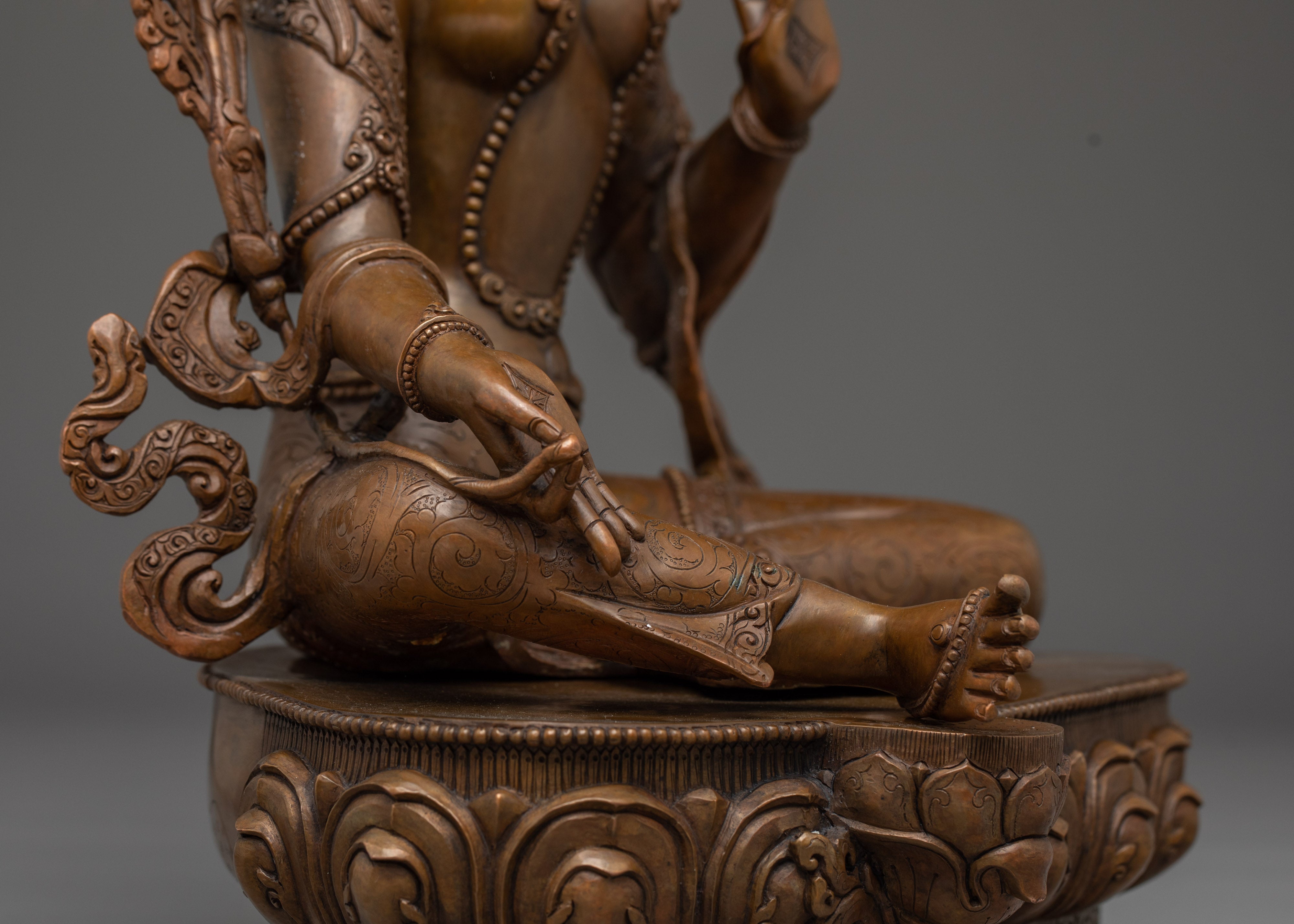 Peaceful Oxidized Green Tara Statue | Mother of Liberation