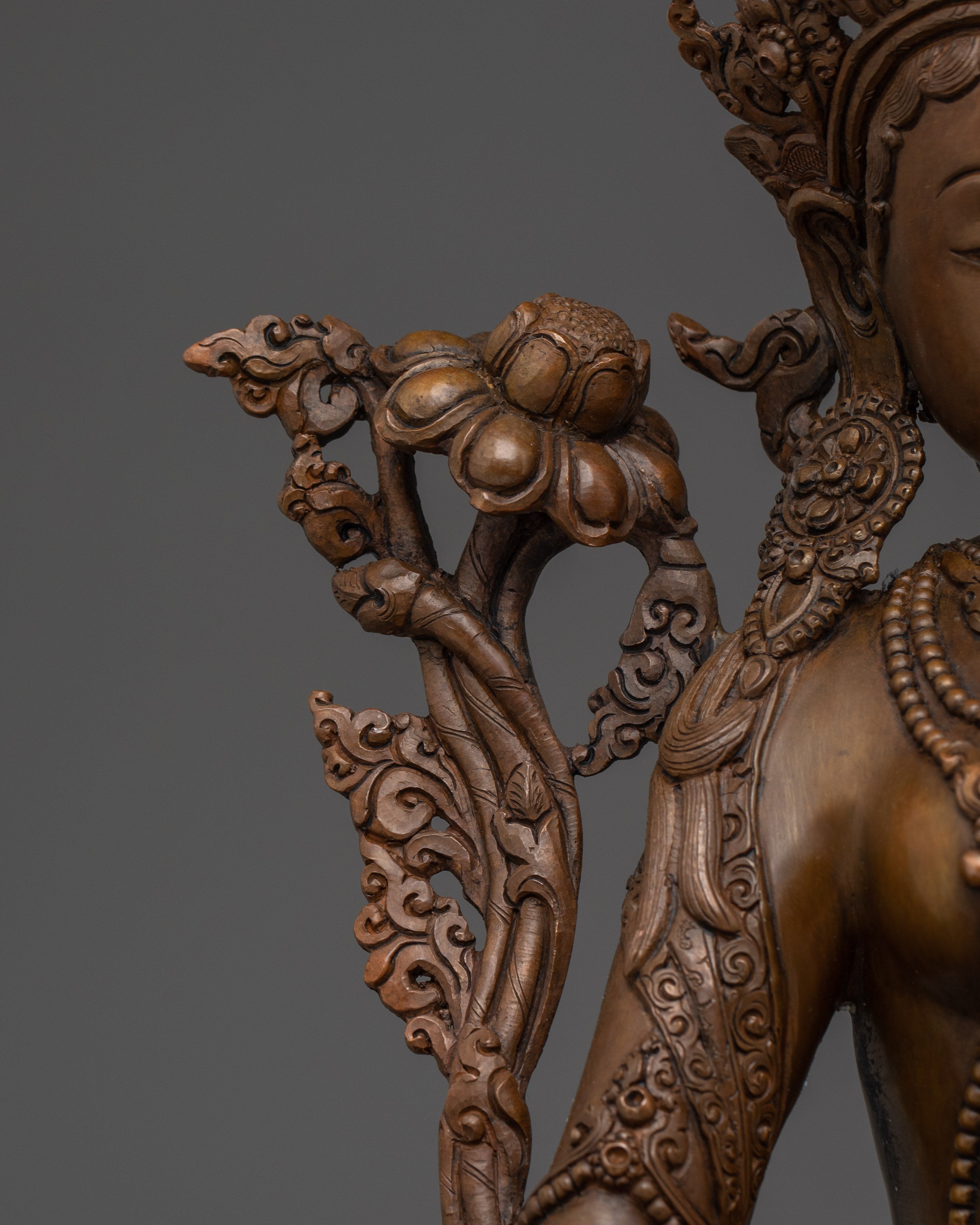 Peaceful Oxidized Green Tara Statue | Mother of Liberation