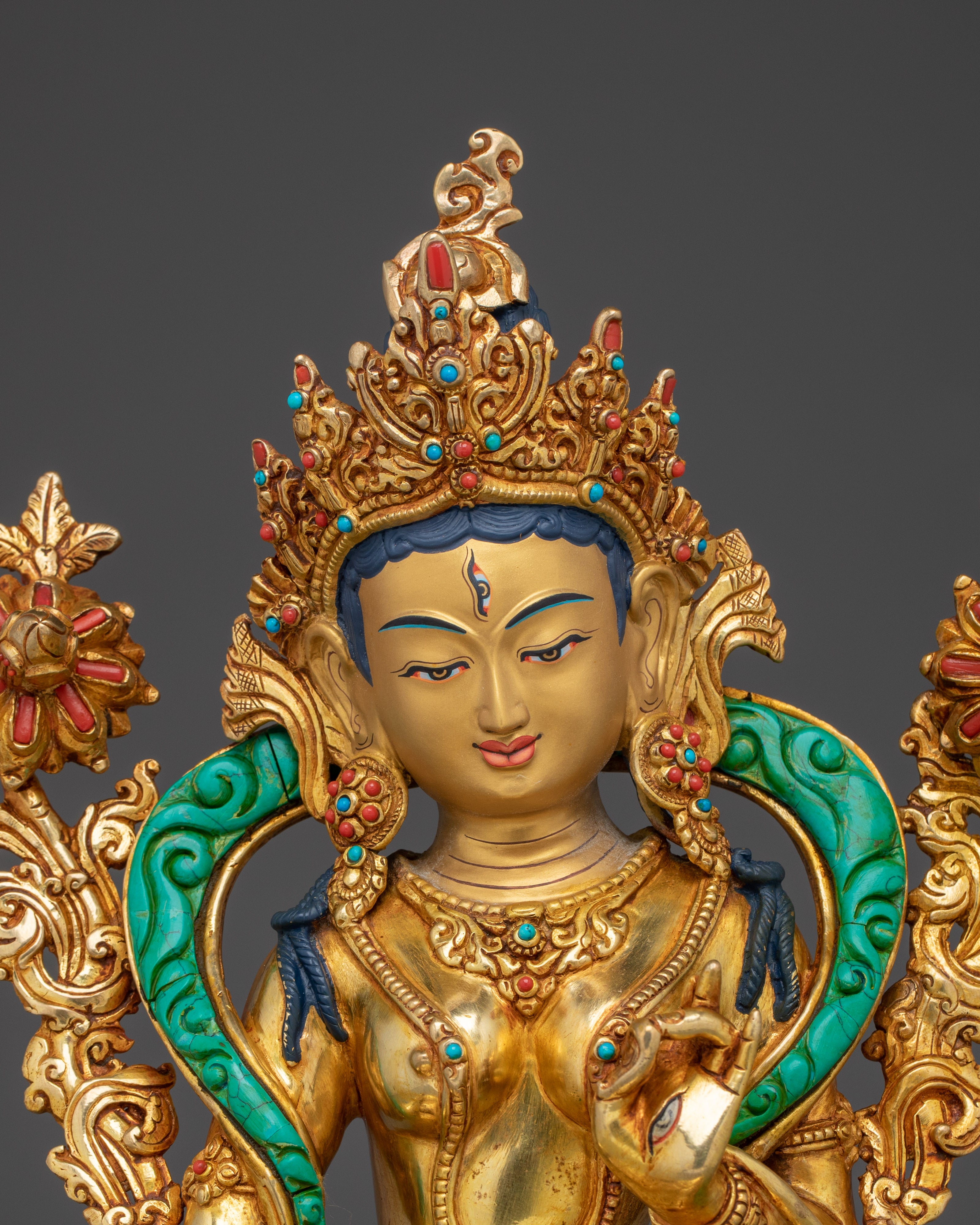 Handmade Tibetan White Tara Statue | Goddess of Compassion