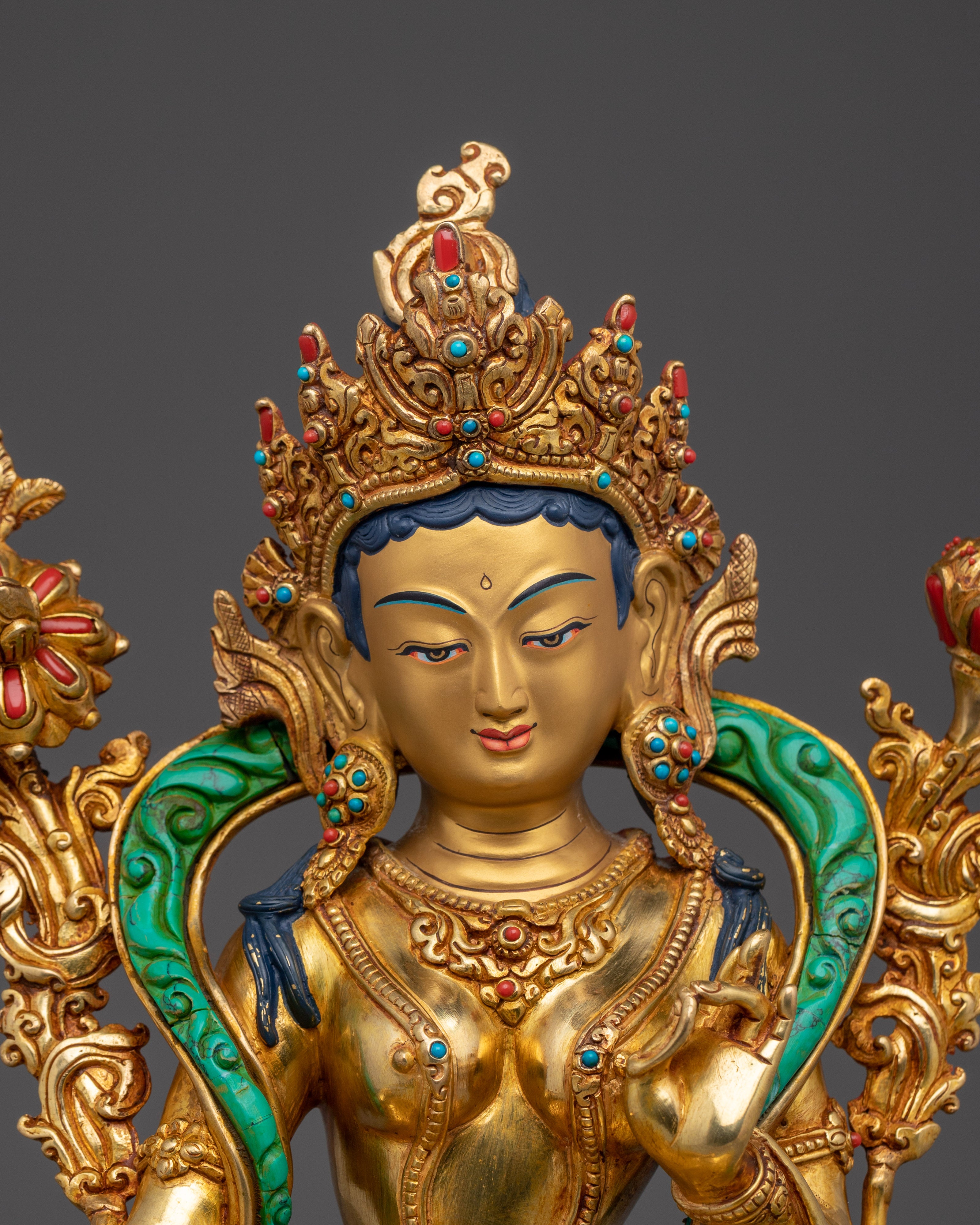 Swift Protector Statue of Green Tara | Tibetan Healing Goddess