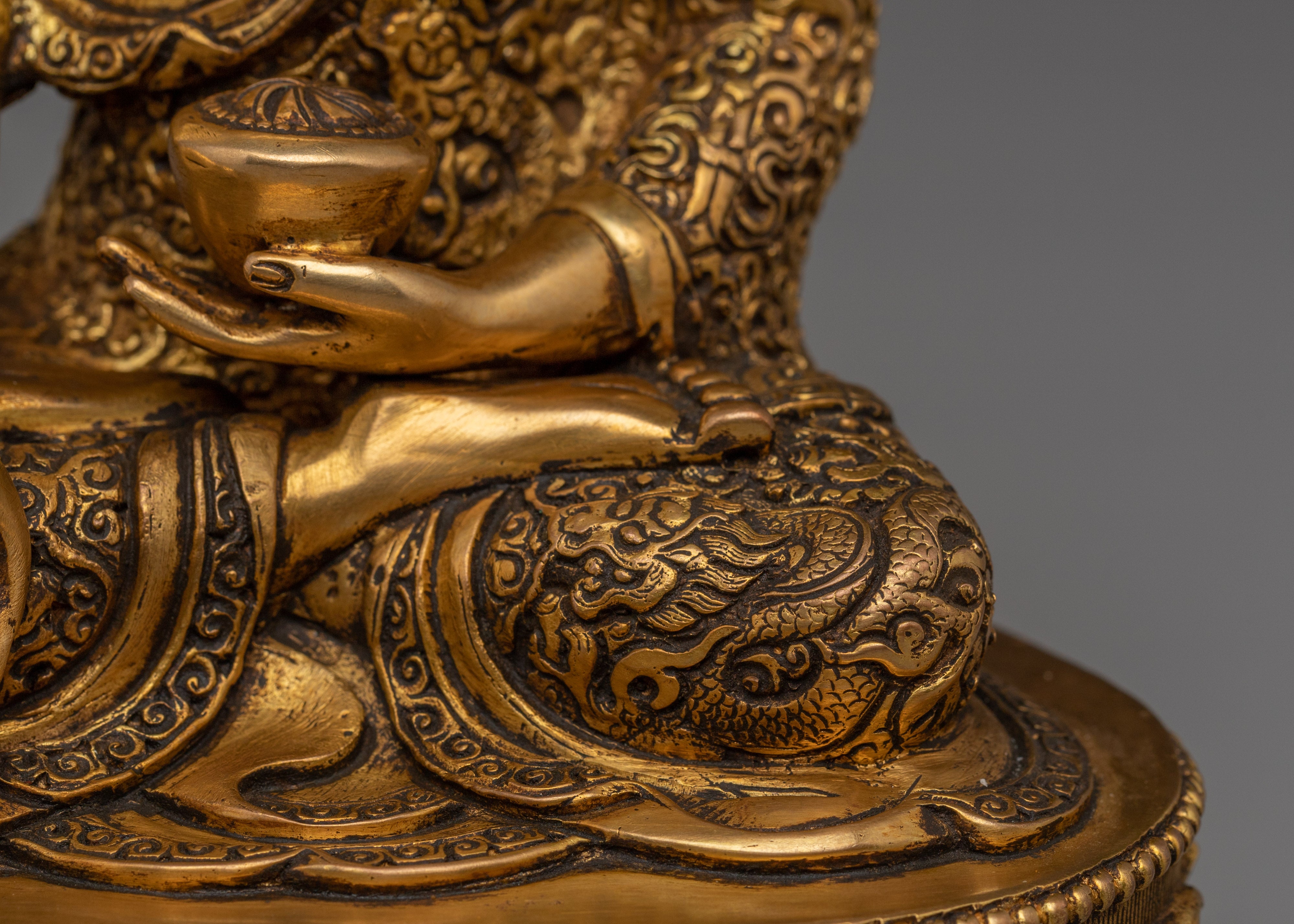 Shakyamuni Buddha 24k Gold Gilded and Copper Statue | Spiritual Clarity and Mindful Altar