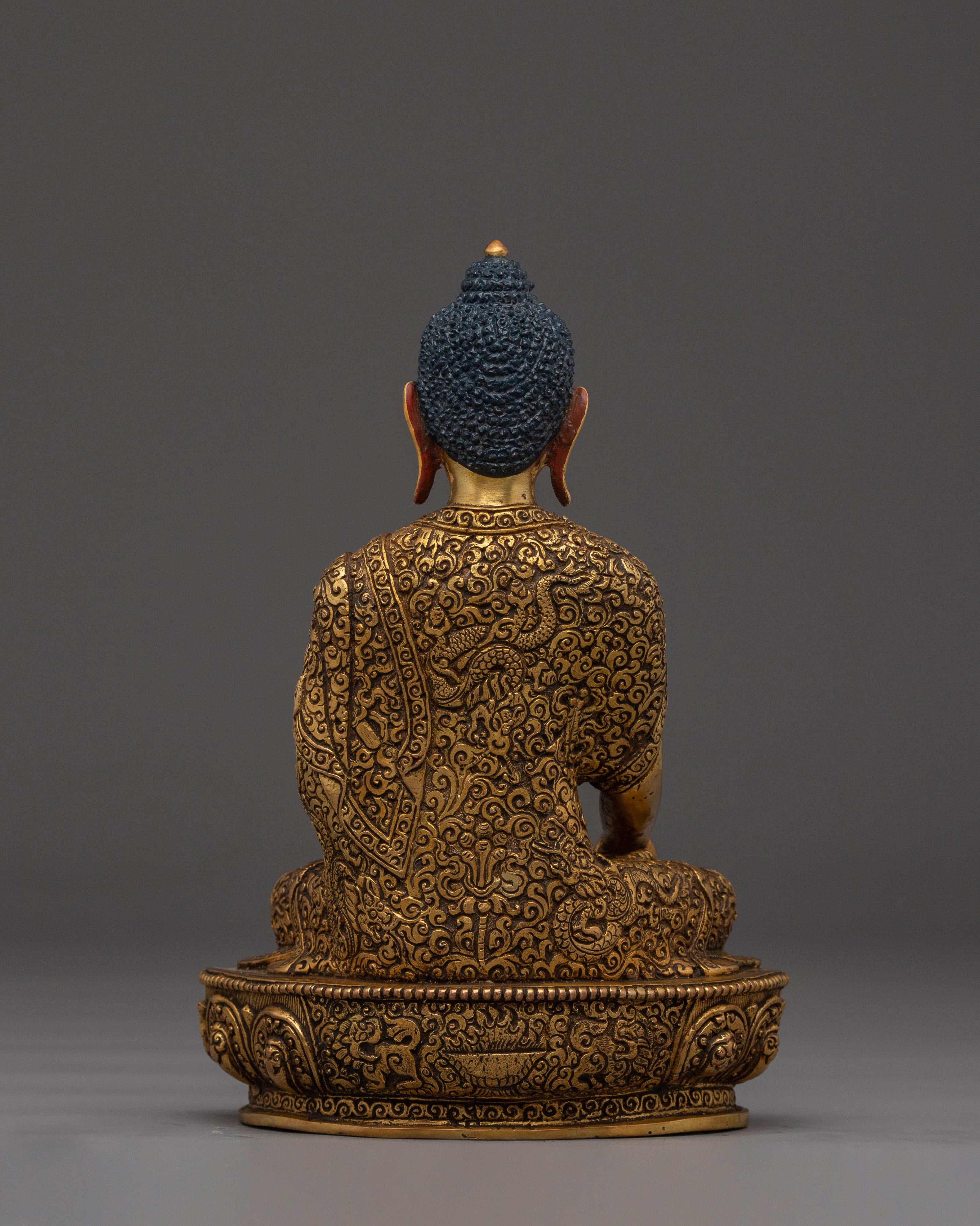 Shakyamuni Buddha 24k Gold Gilded and Copper Statue | Spiritual Clarity and Mindful Altar