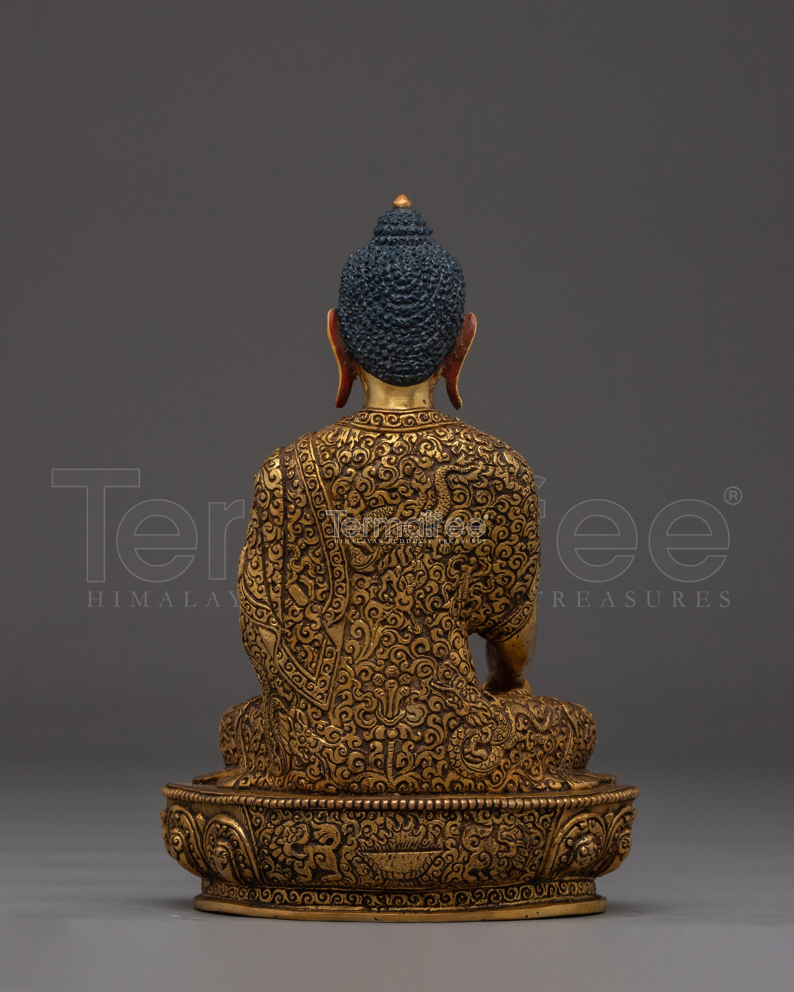 Shakyamuni Buddha 24k Gold Gilded and Copper Statue | Spiritual Clarity and Mindful Altar
