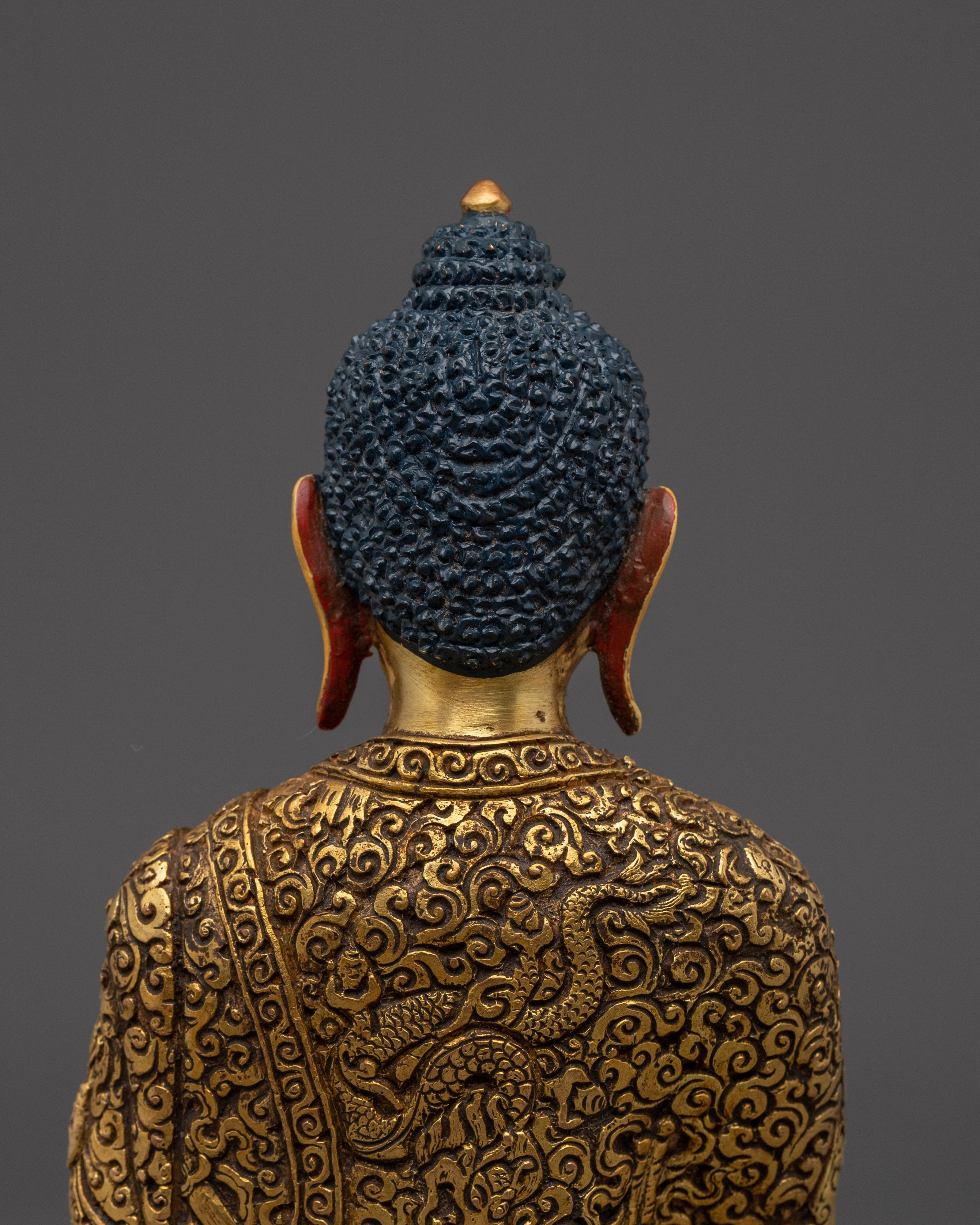 Shakyamuni Buddha 24k Gold Gilded and Copper Statue | Spiritual Clarity and Mindful Altar