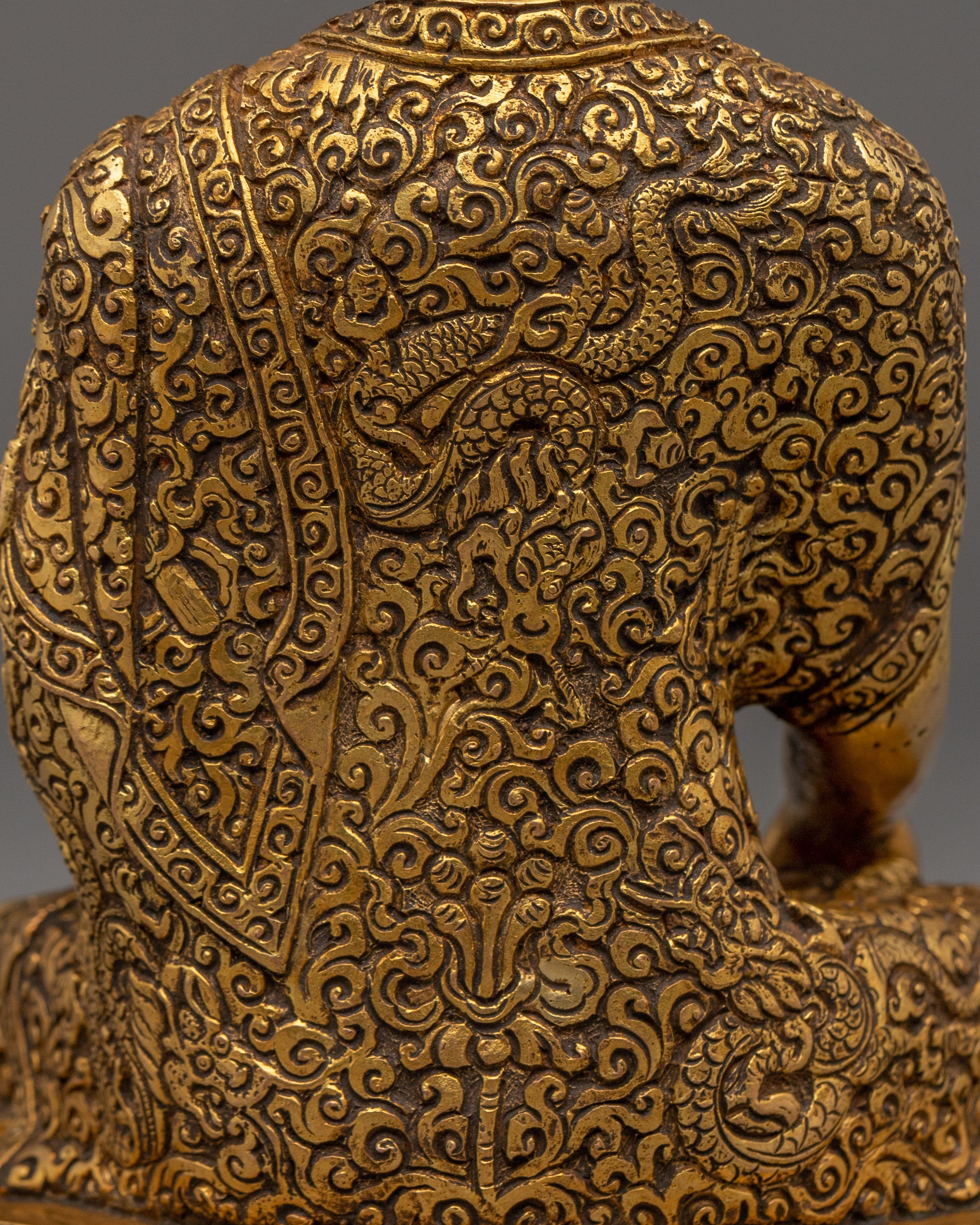 Shakyamuni Buddha 24k Gold Gilded and Copper Statue | Spiritual Clarity and Mindful Altar