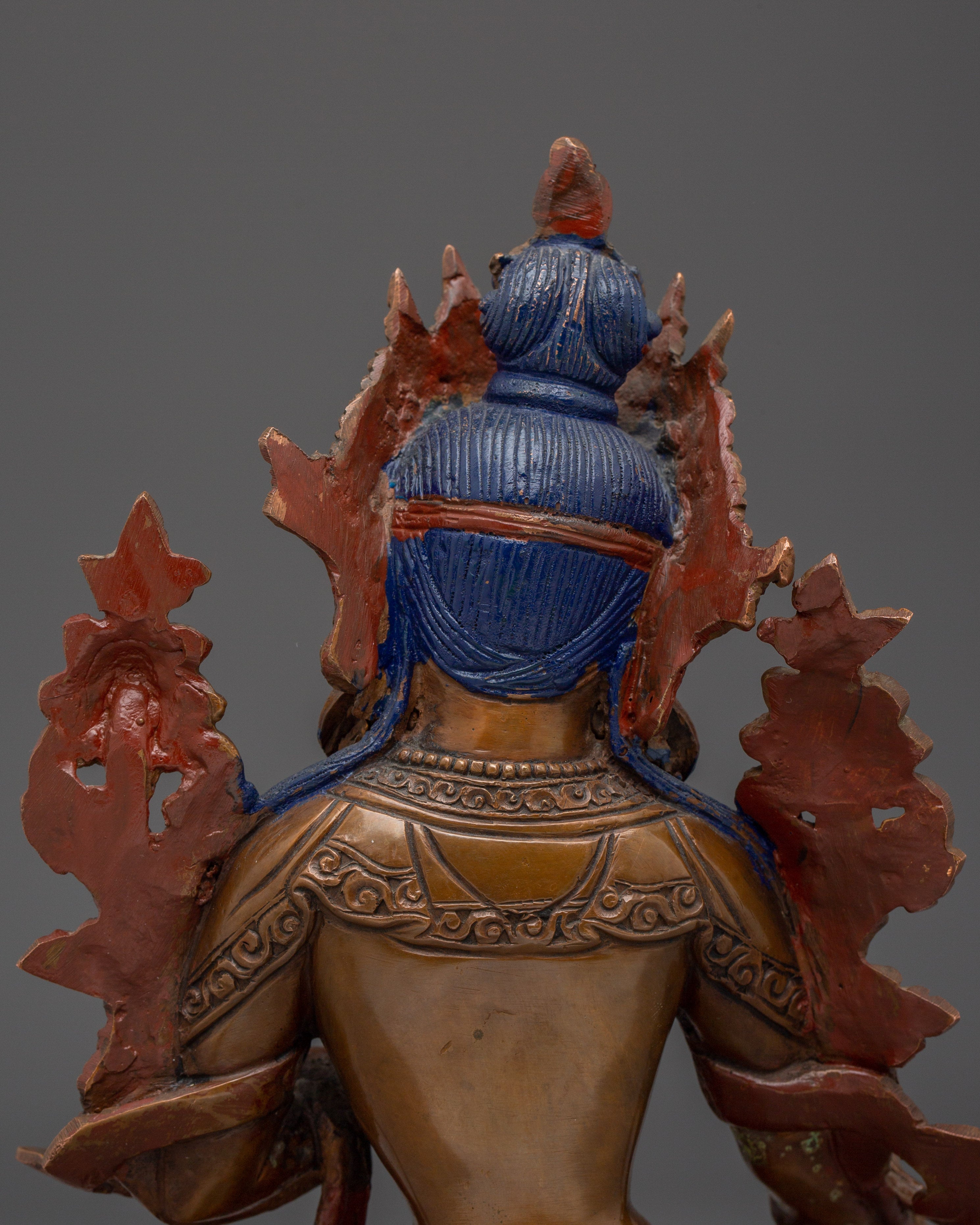 Oxidized Copper Statue of White Tara | Tibetan Healing Deity