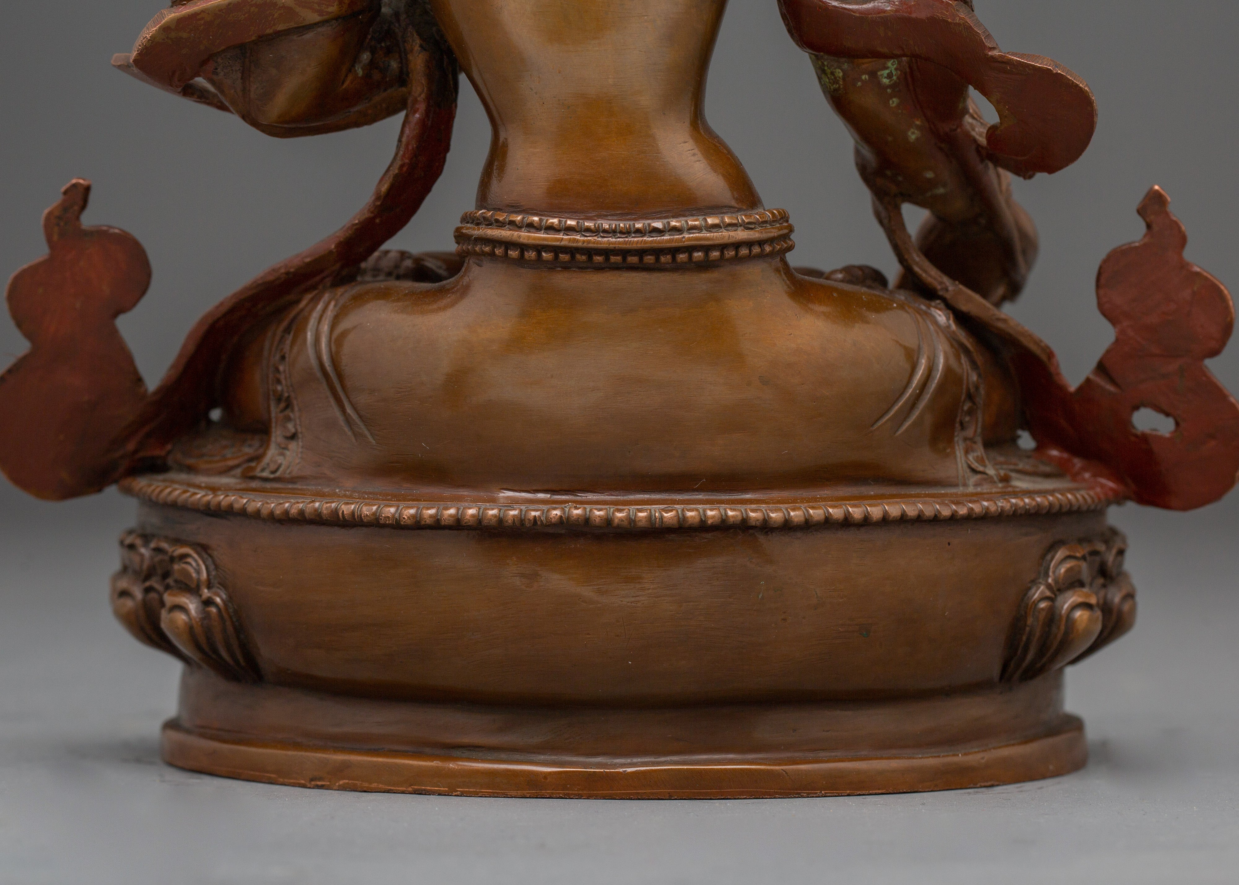 Oxidized Copper Statue of White Tara | Tibetan Healing Deity