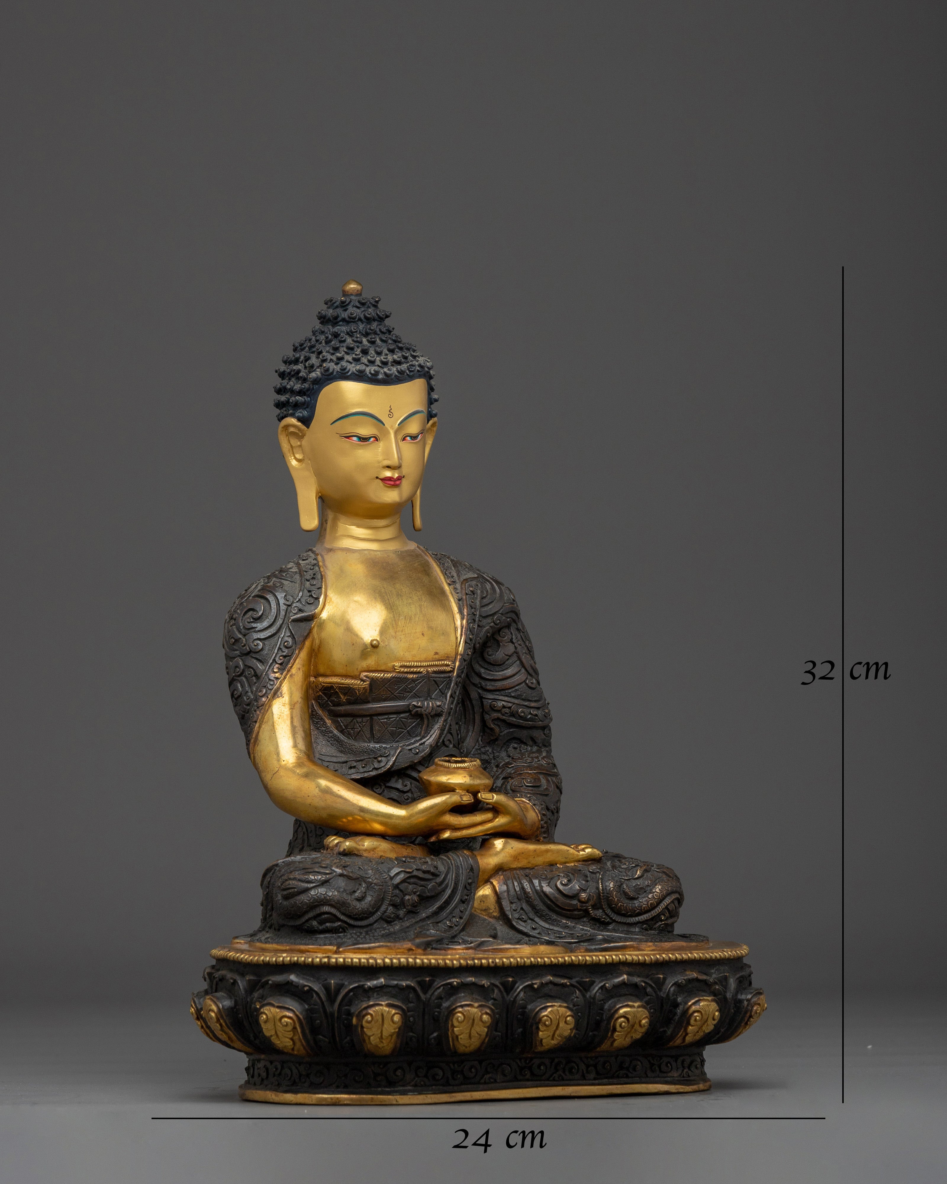 Amitabha Buddha Statue in 24K Gold-Gilded