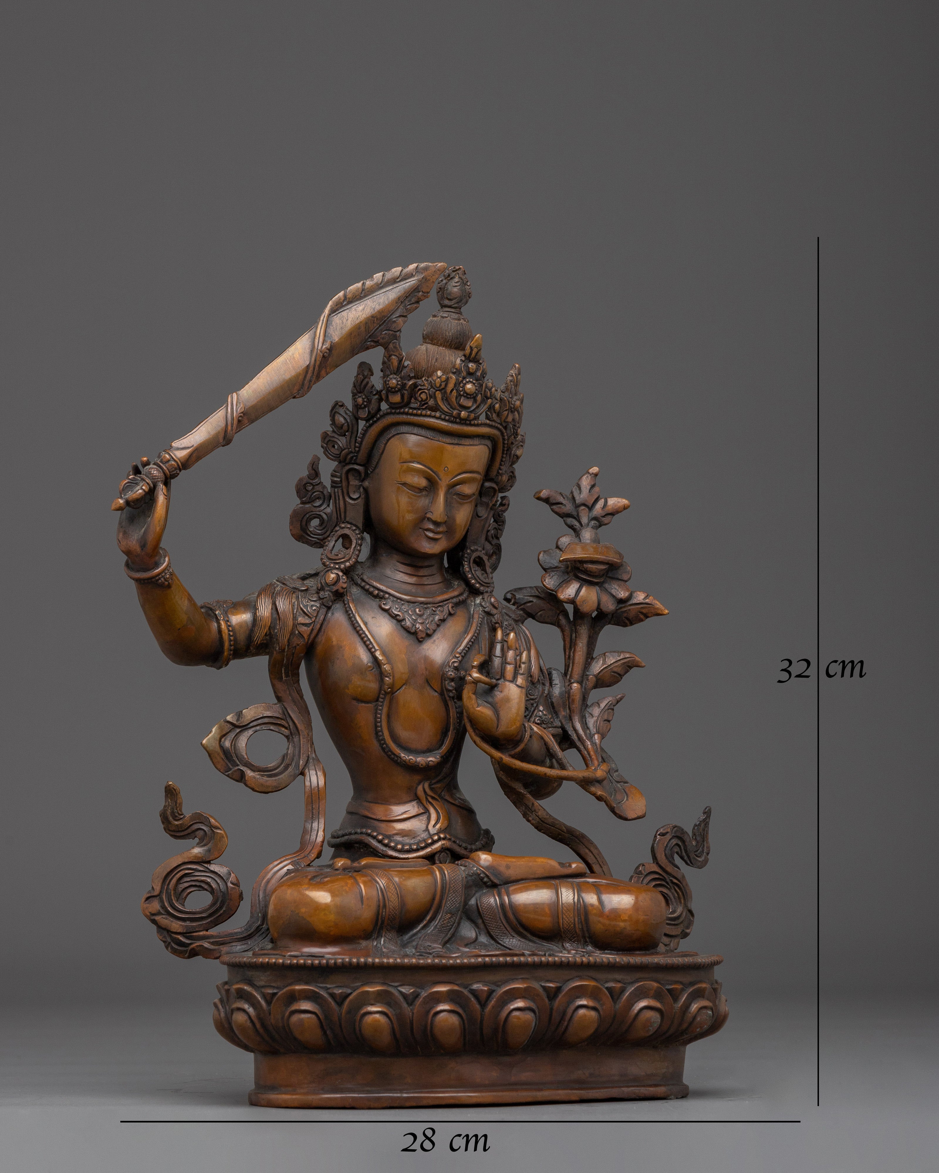 Manjushri Oxidized Copper Wisdom Deity