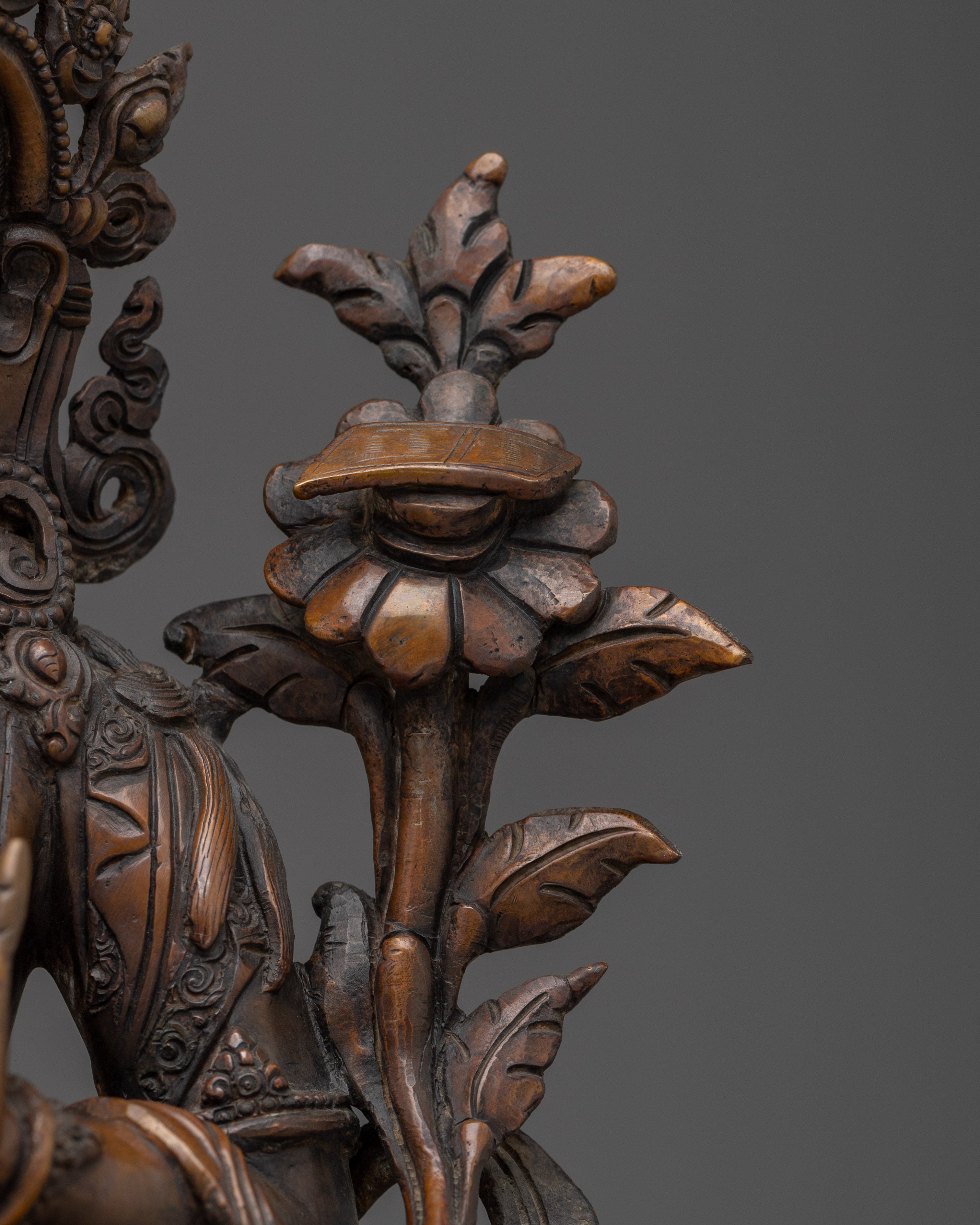 Manjushri Oxidized Copper Wisdom Deity | Perfect for Shrines, or Spiritual Spaces