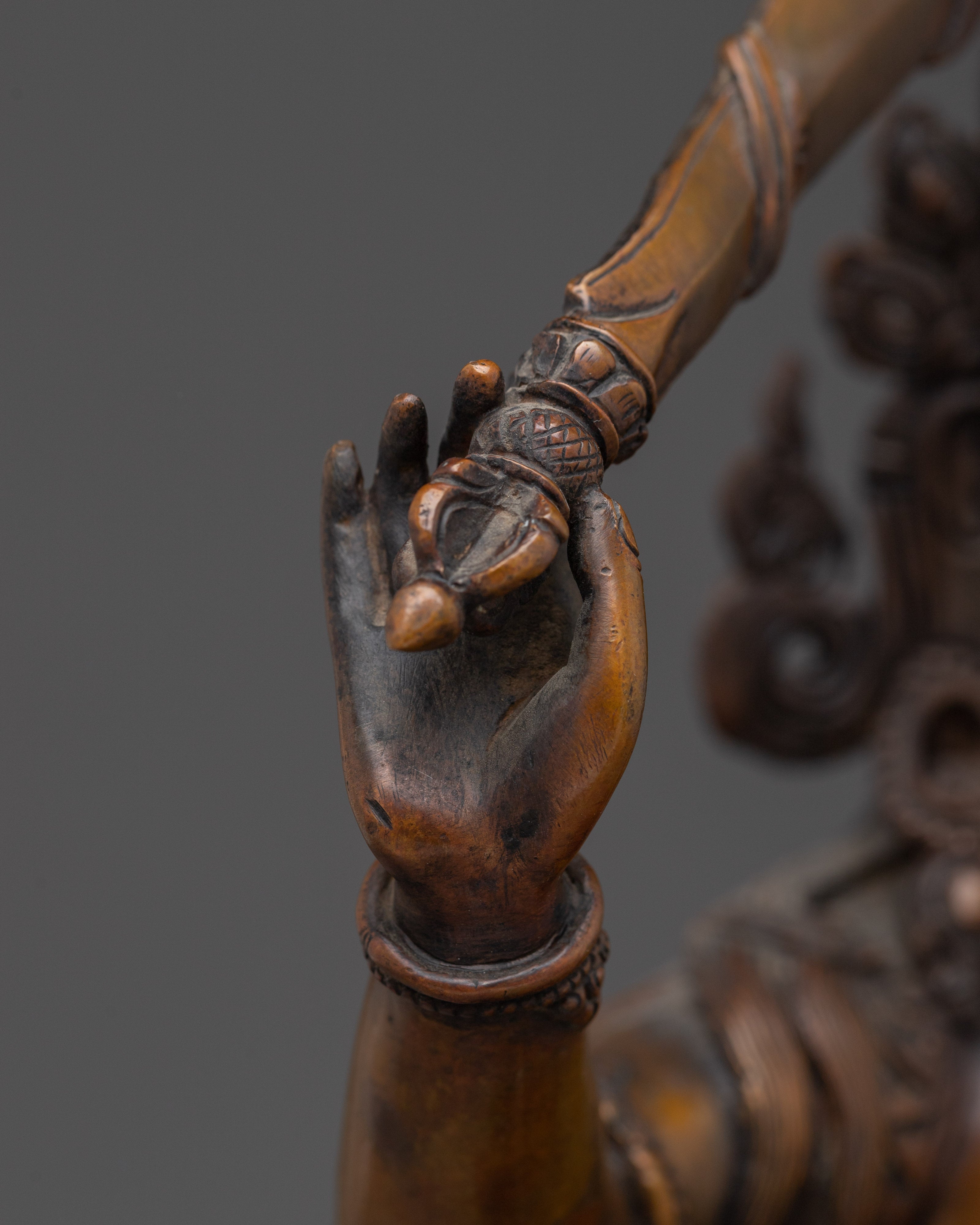 Manjushri Oxidized Copper Wisdom Deity | Perfect for Shrines, or Spiritual Spaces