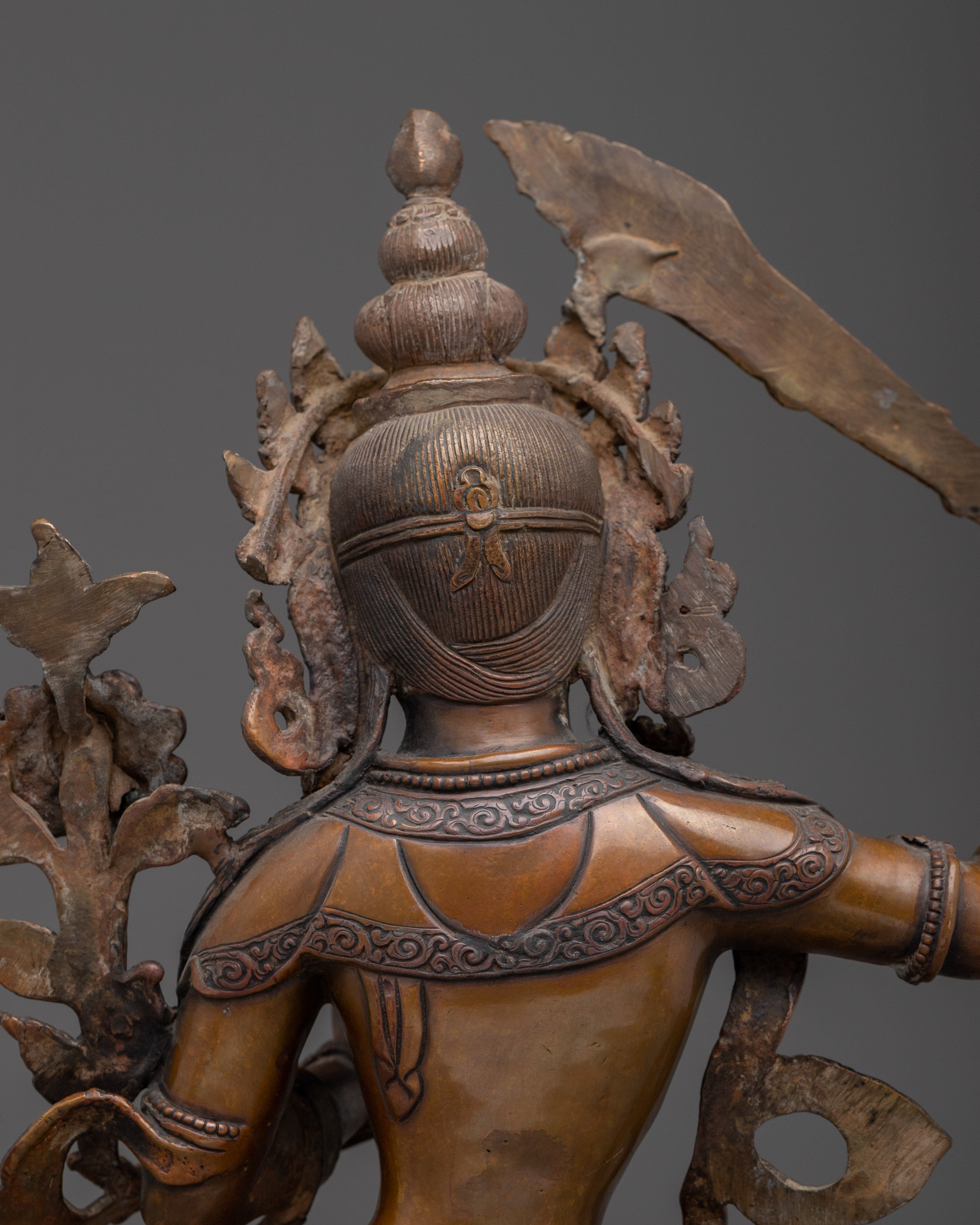 Manjushri Oxidized Copper Wisdom Deity | Perfect for Shrines, or Spiritual Spaces
