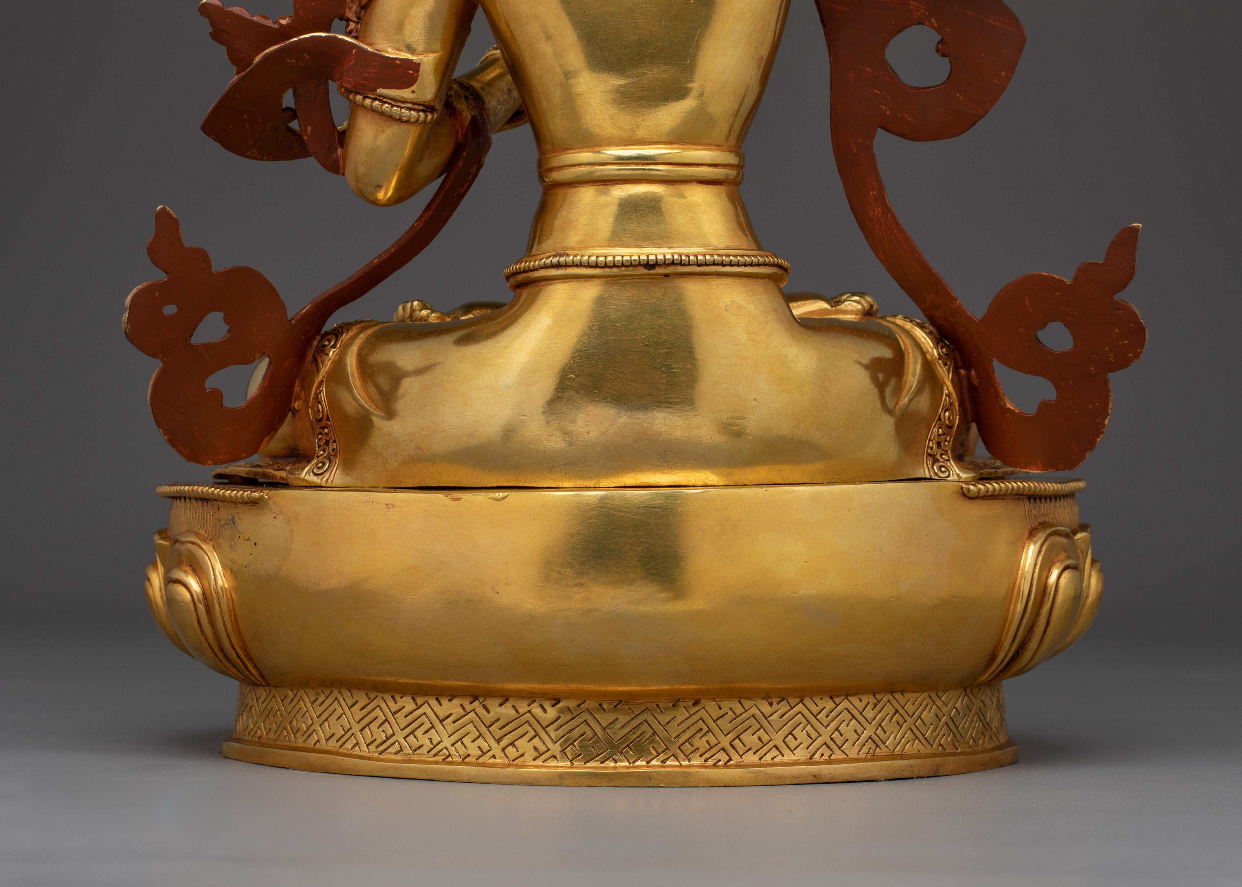 Golden Manjushri with Flaming Sword Statue | Wisdom Bodhisattva Deity