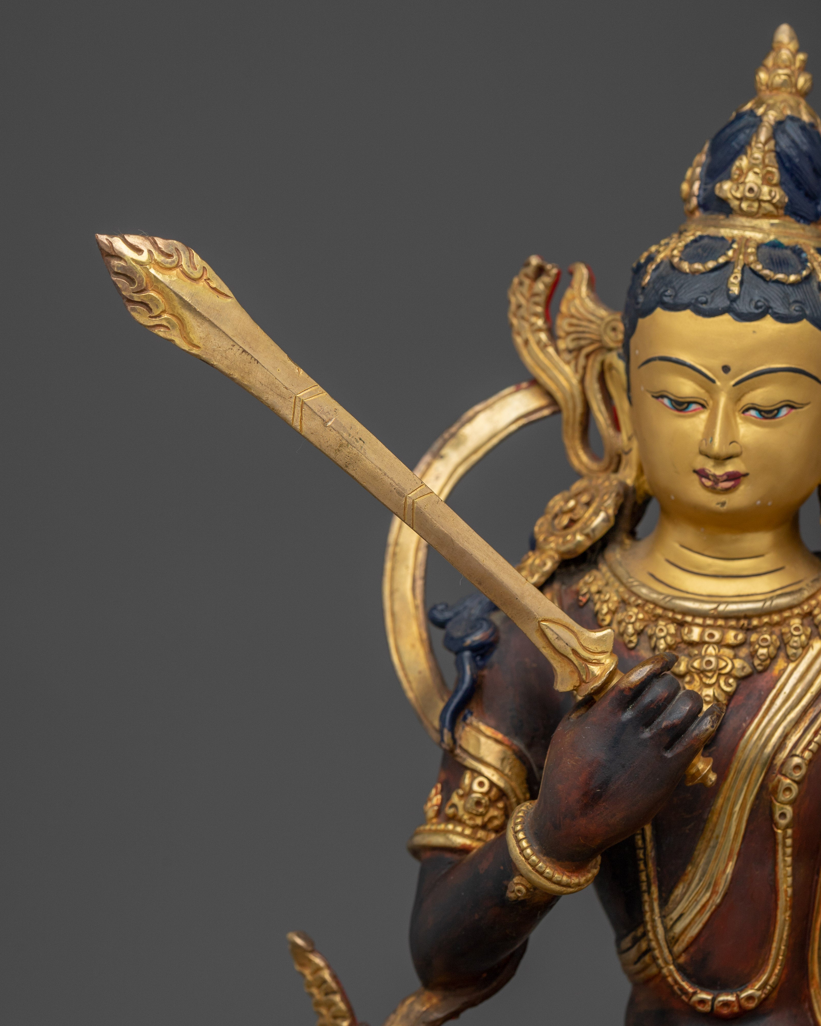 Himalayan Manjushri Bodhisattva Figurine | Manjughosa - Supreme Wisdom