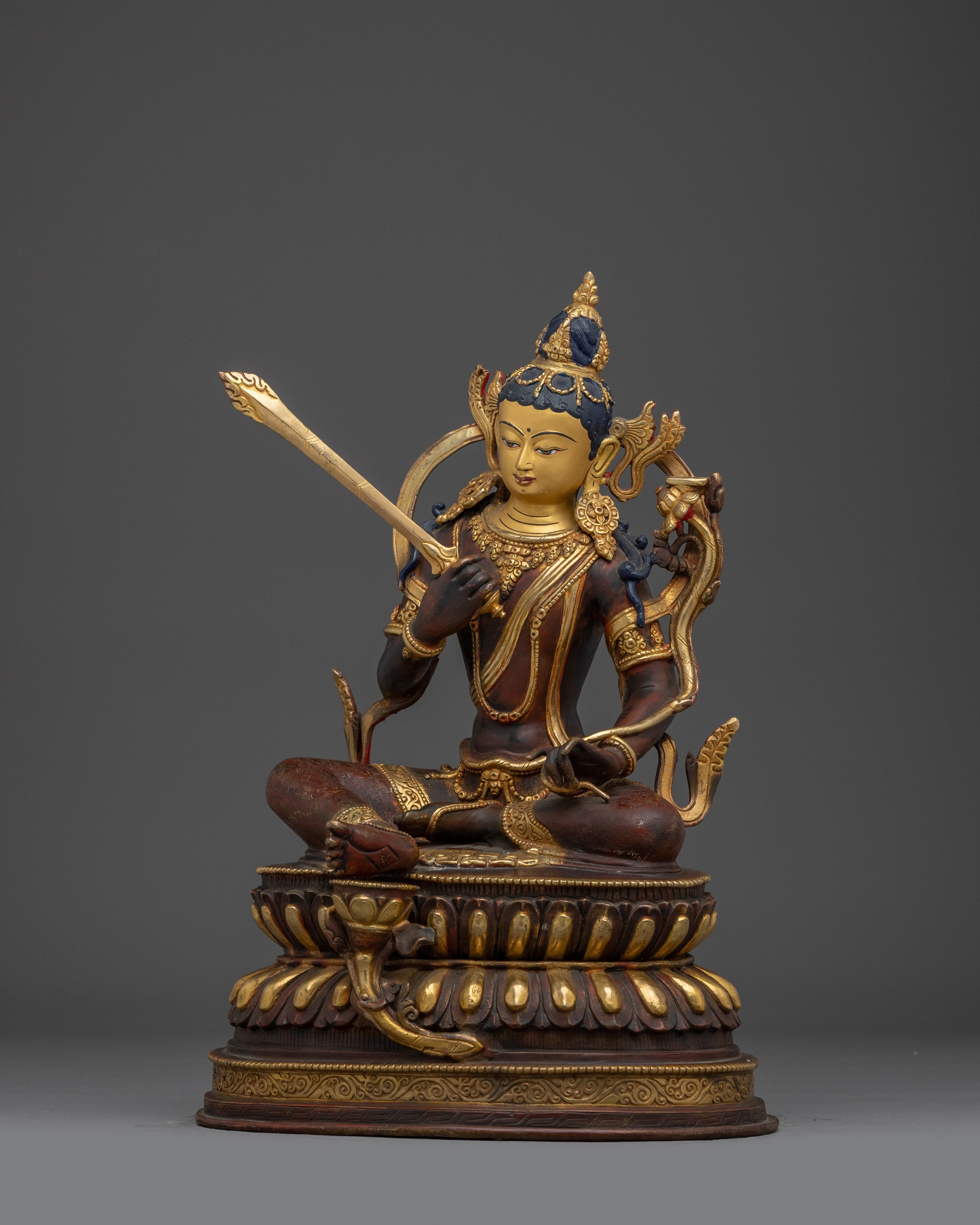 Himalayan Manjushri Bodhisattva Figurine | Manjughosa - Supreme Wisdom