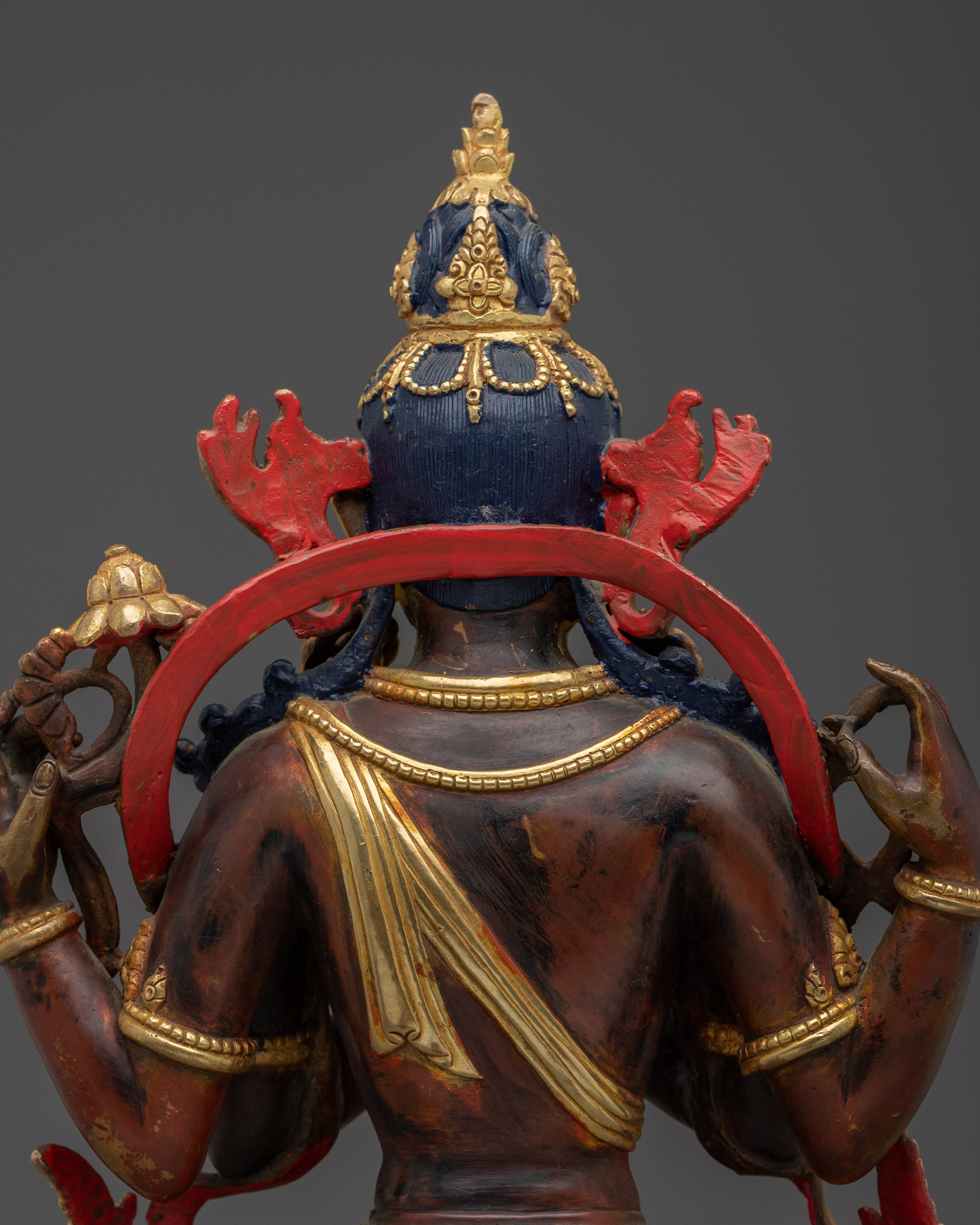 Golden Four Armed Chenrezig Figurine | Spiritual Enlightenment