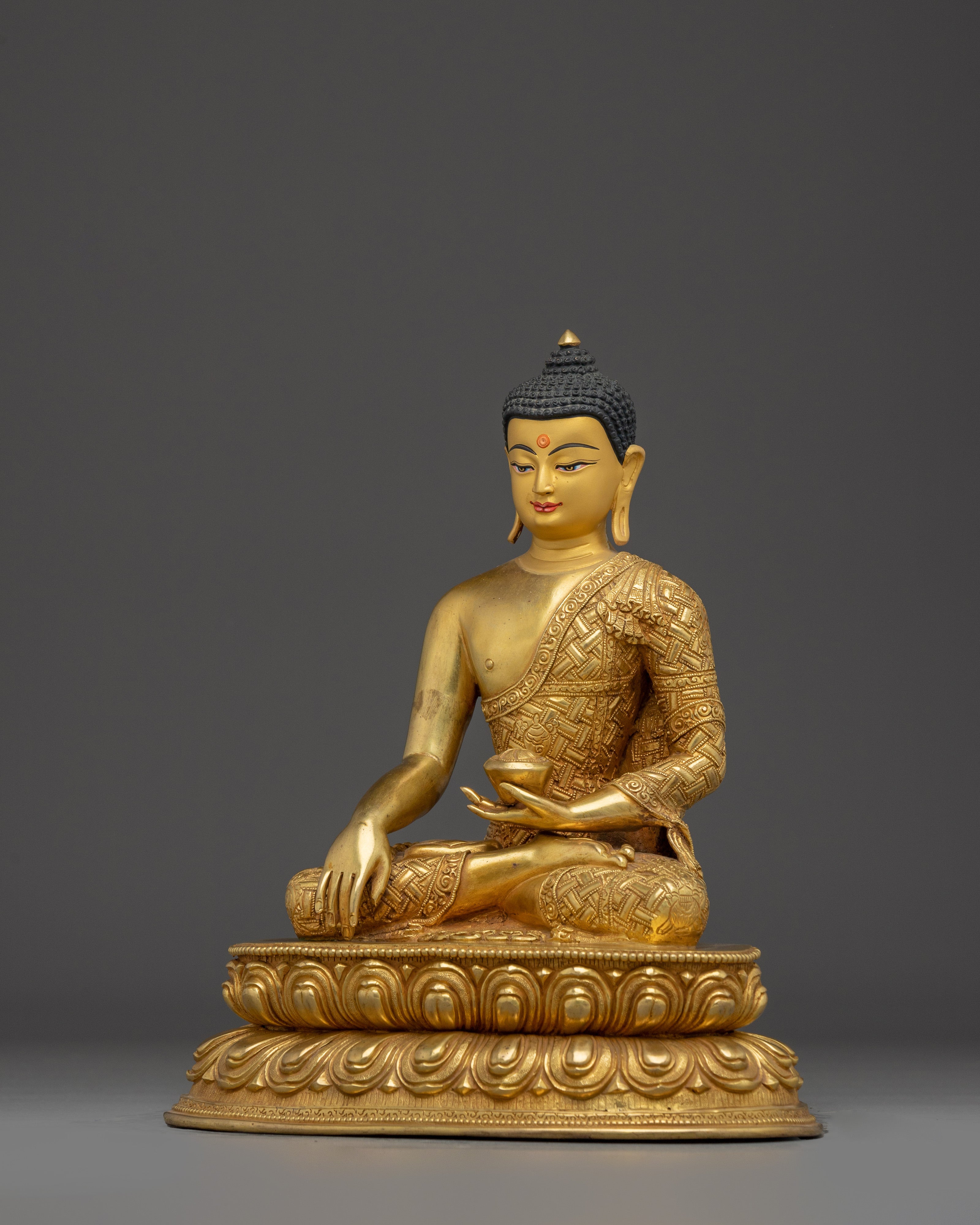 24K gold Shakyamuni Buddha statue in copper | Meditation, Altar, & Home Shrine Decor