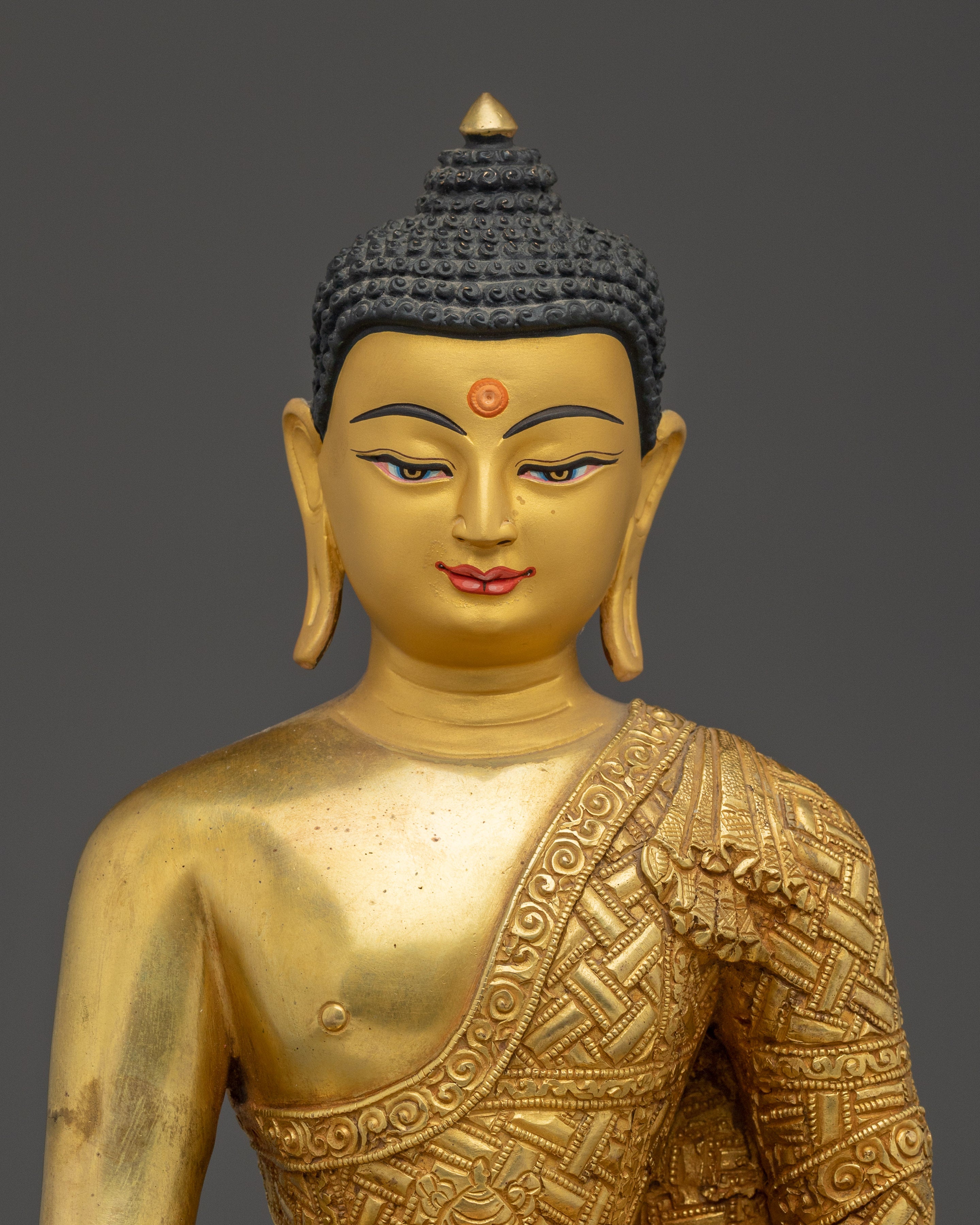 24K gold Shakyamuni Buddha statue in copper | Meditation, Altar, & Home Shrine Decor