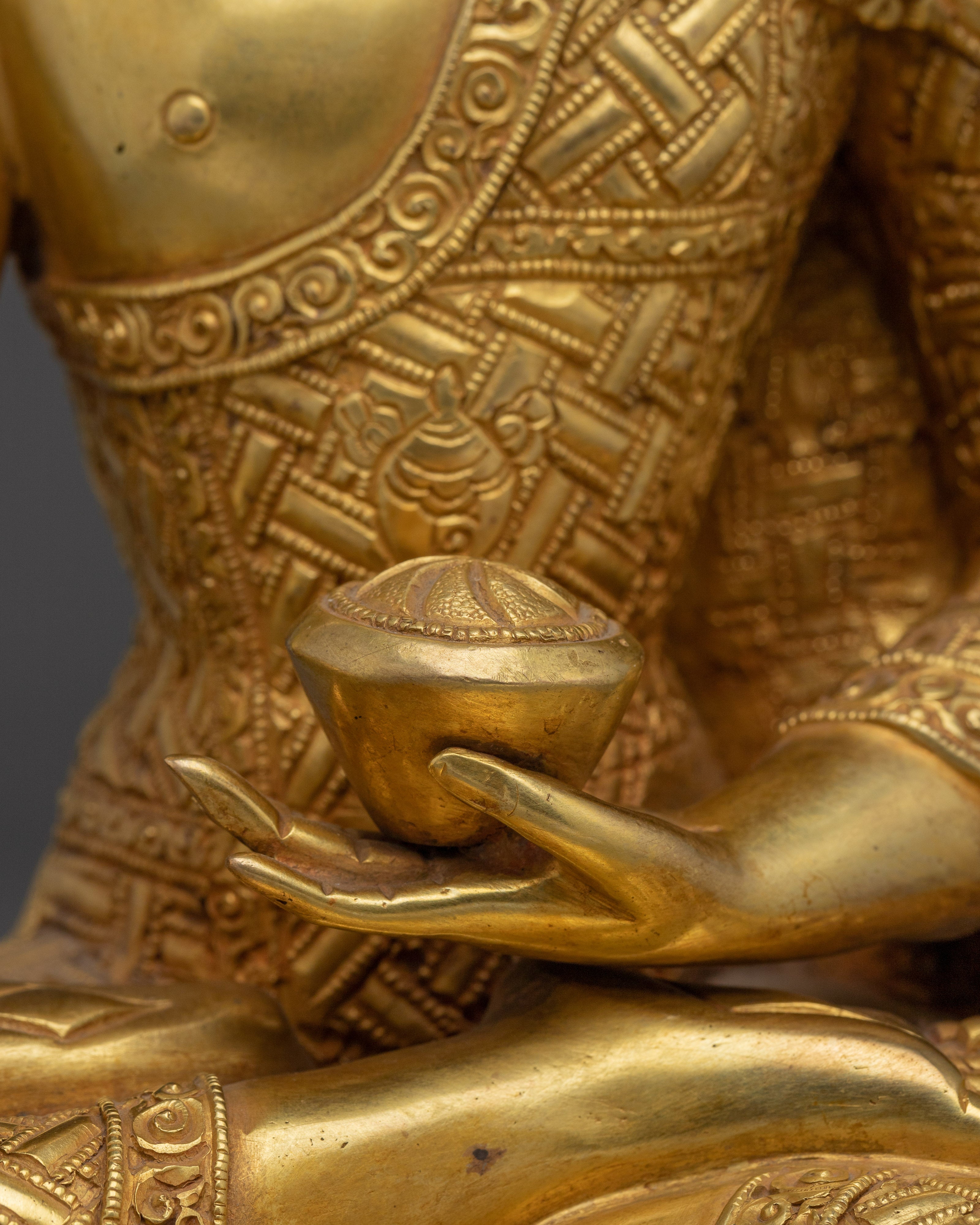 24K gold Shakyamuni Buddha statue in copper | Meditation, Altar, & Home Shrine Decor