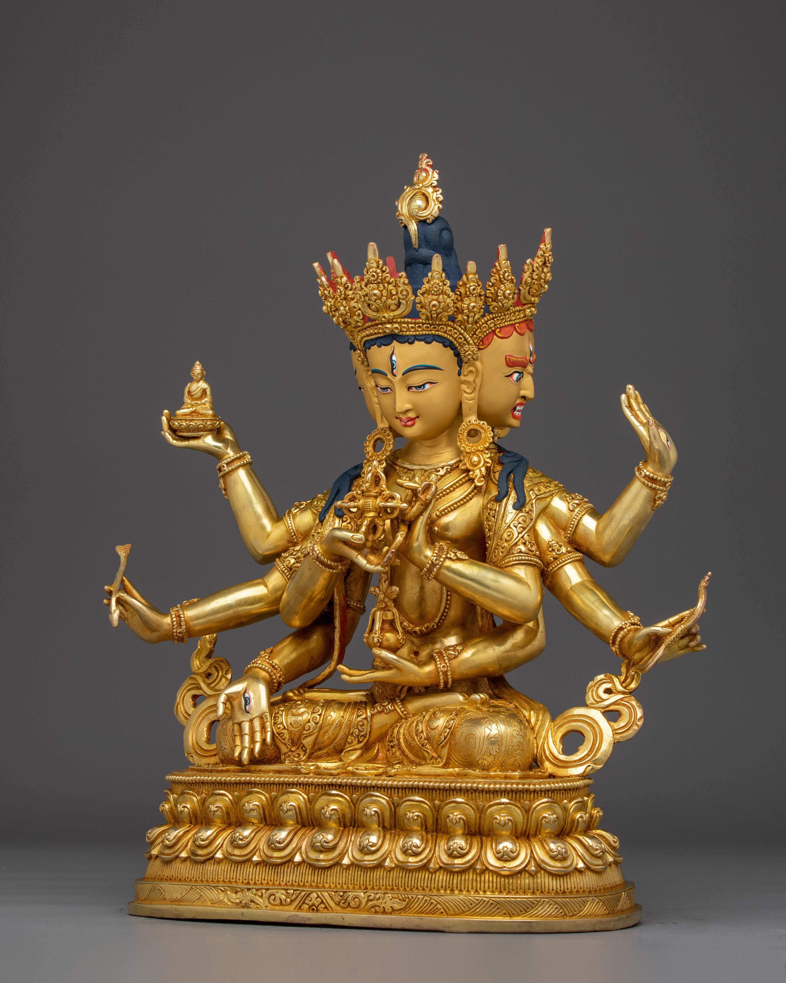 Three-Faced Namgyalma Statue | Enlightenment Goddess