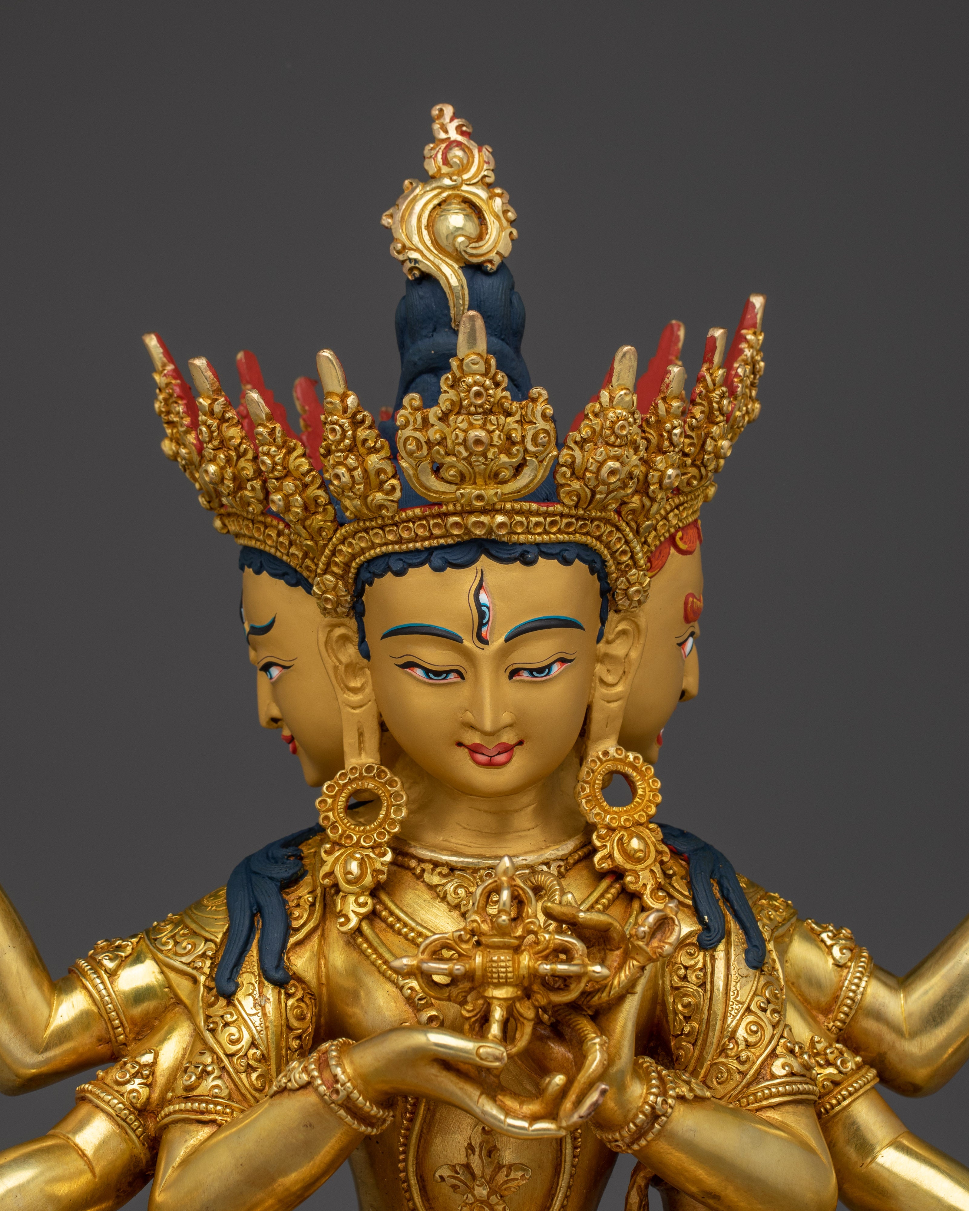Three-Faced Namgyalma Statue | Enlightenment Goddess