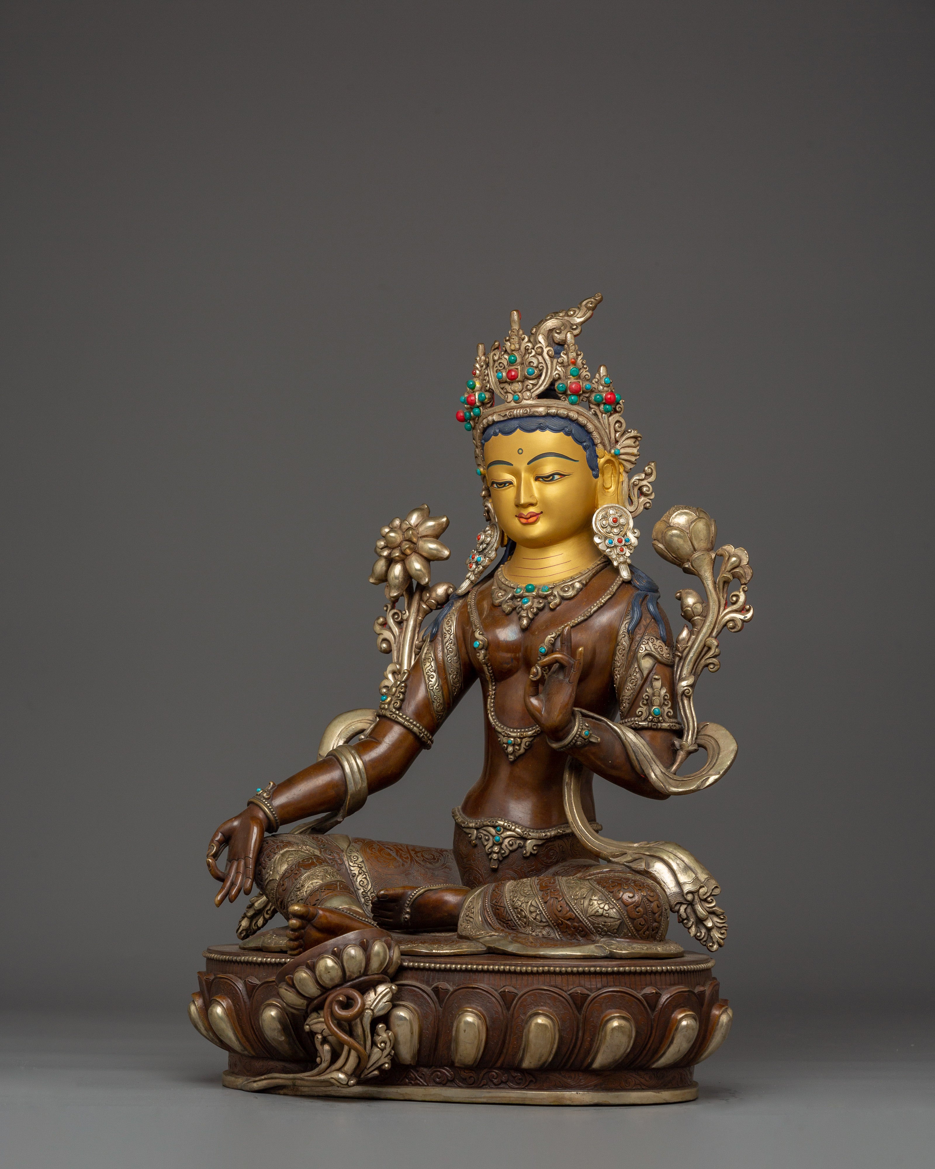 Buddhist Revered Compassionate Deity Green Tara | Shyama Tara Artwork