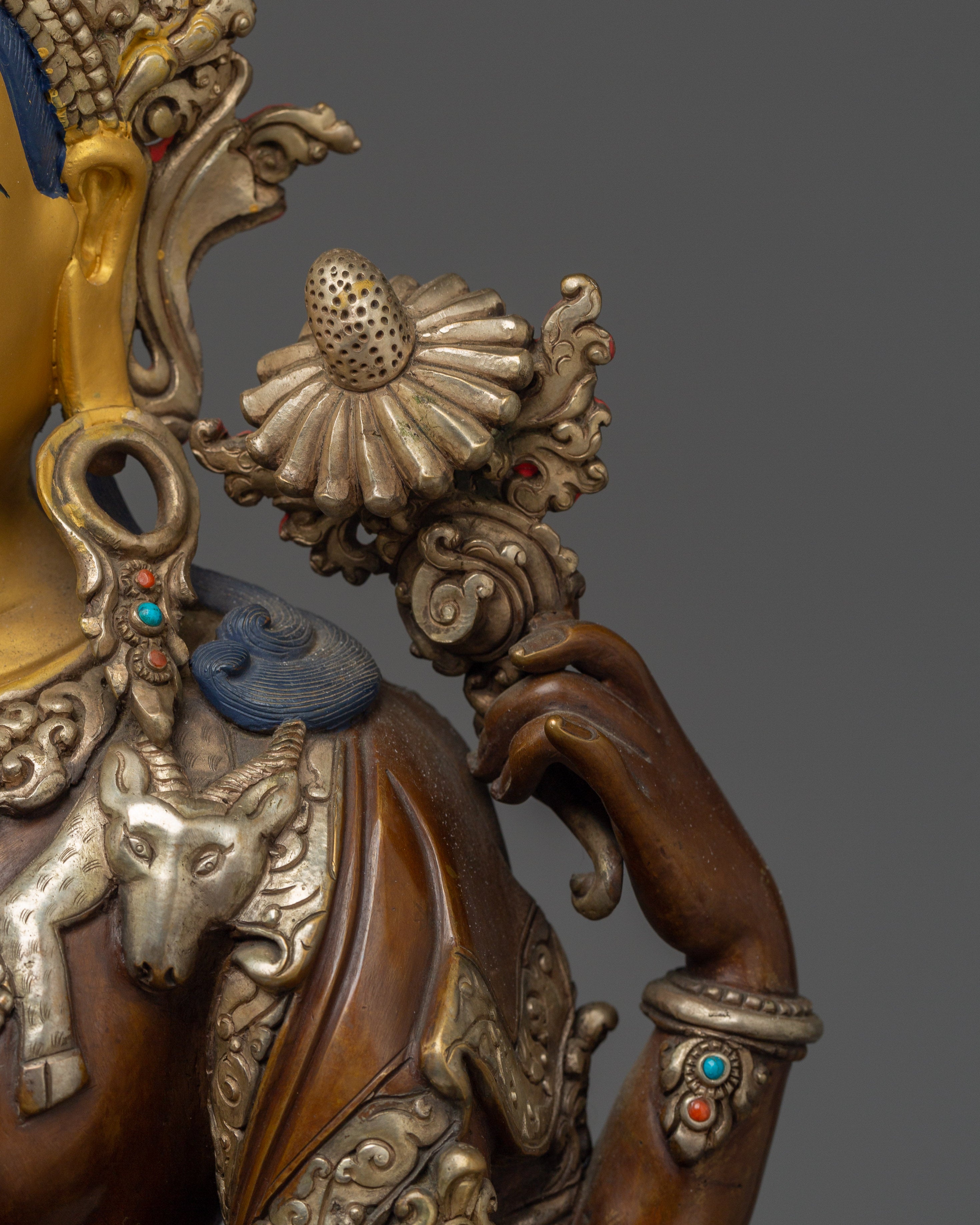 Oxidized Copper Statue of Chenrezig | Buddhist Spiritual Decor