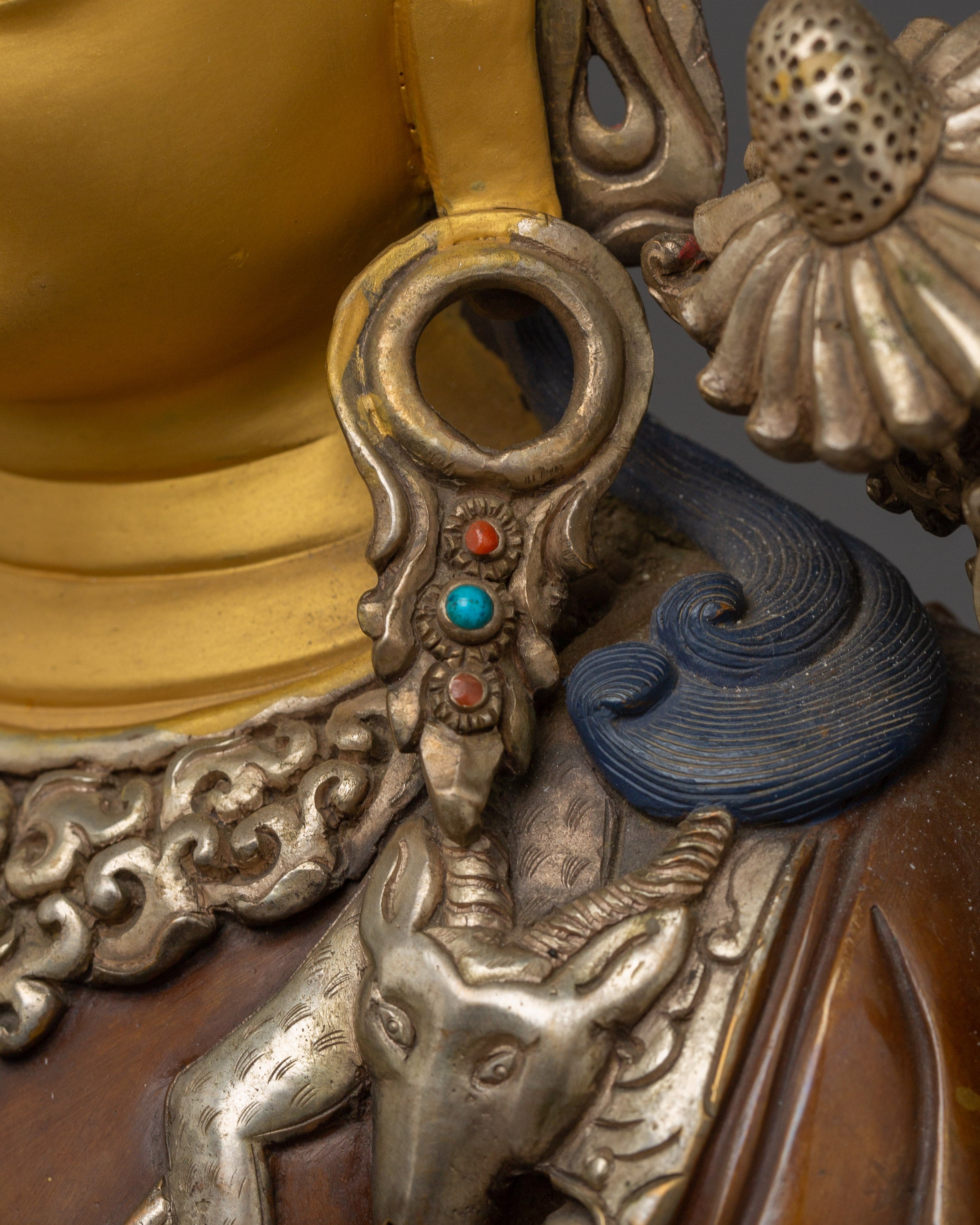 Oxidized Copper Statue of Chenrezig | Buddhist Spiritual Decor