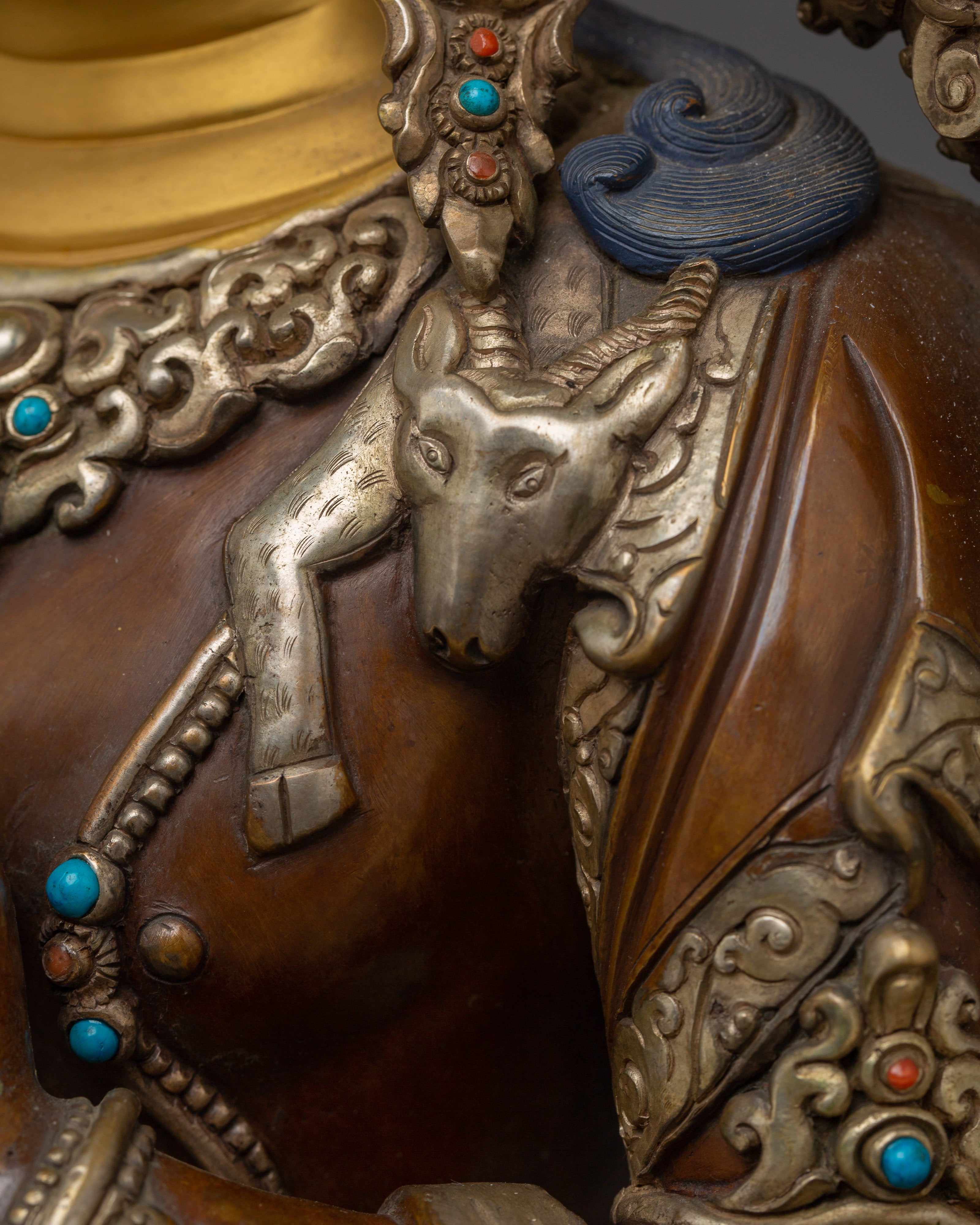 Oxidized Copper Statue of Chenrezig | Buddhist Spiritual Decor