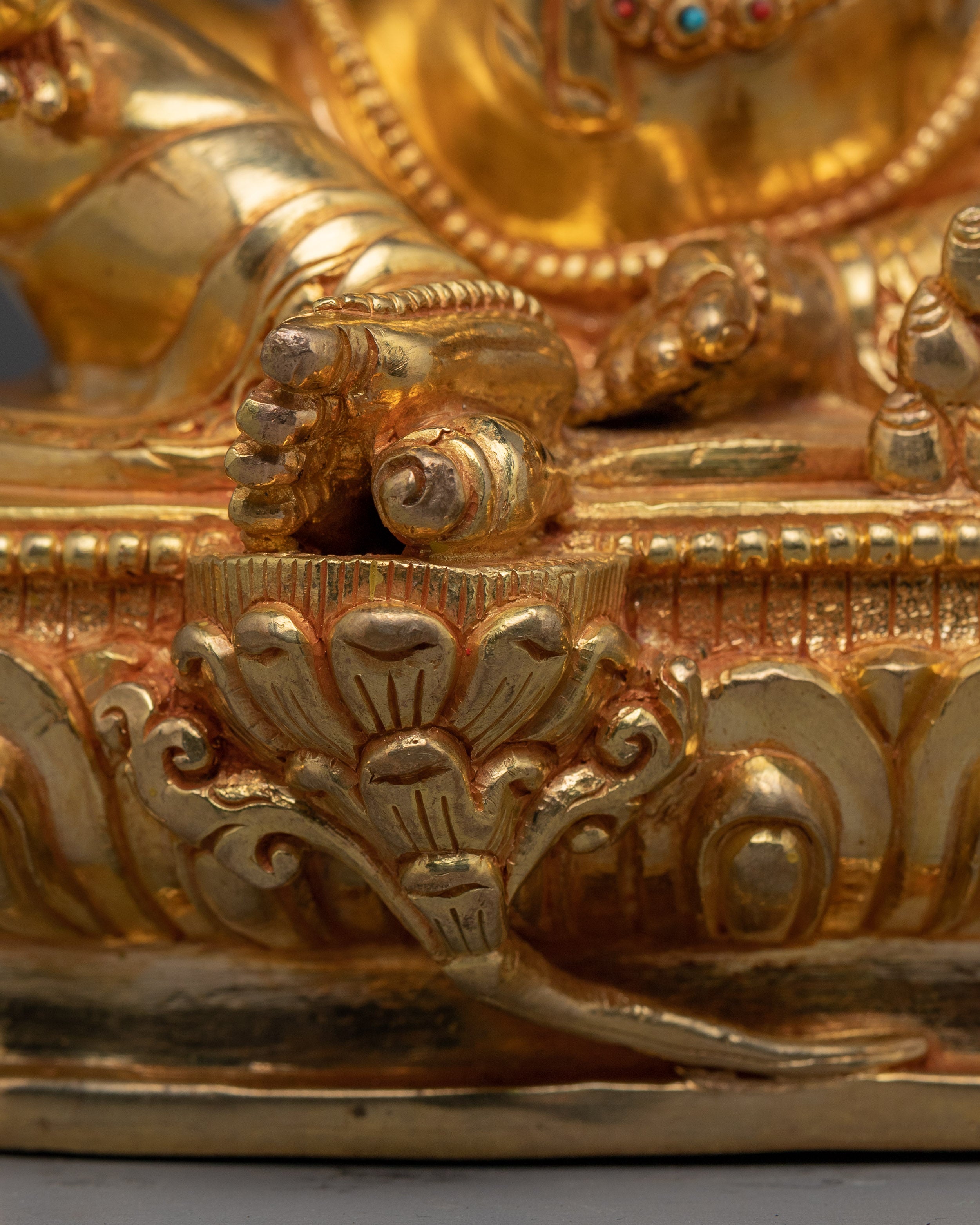Golden Statue of Wealth Symbol Dzambhala | Buddhist Spiritual Decor