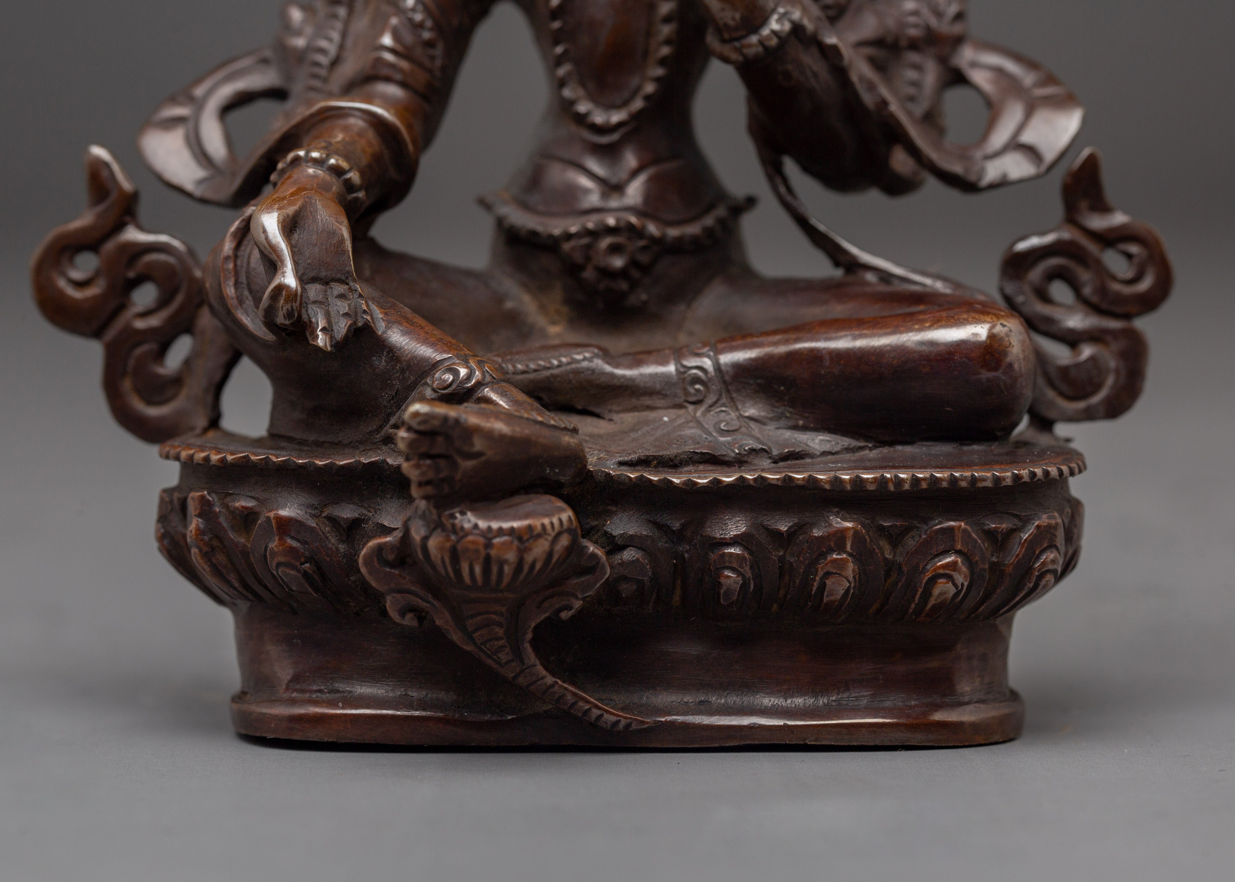Oxidized Statue of Green Tara | Mother of Liberation