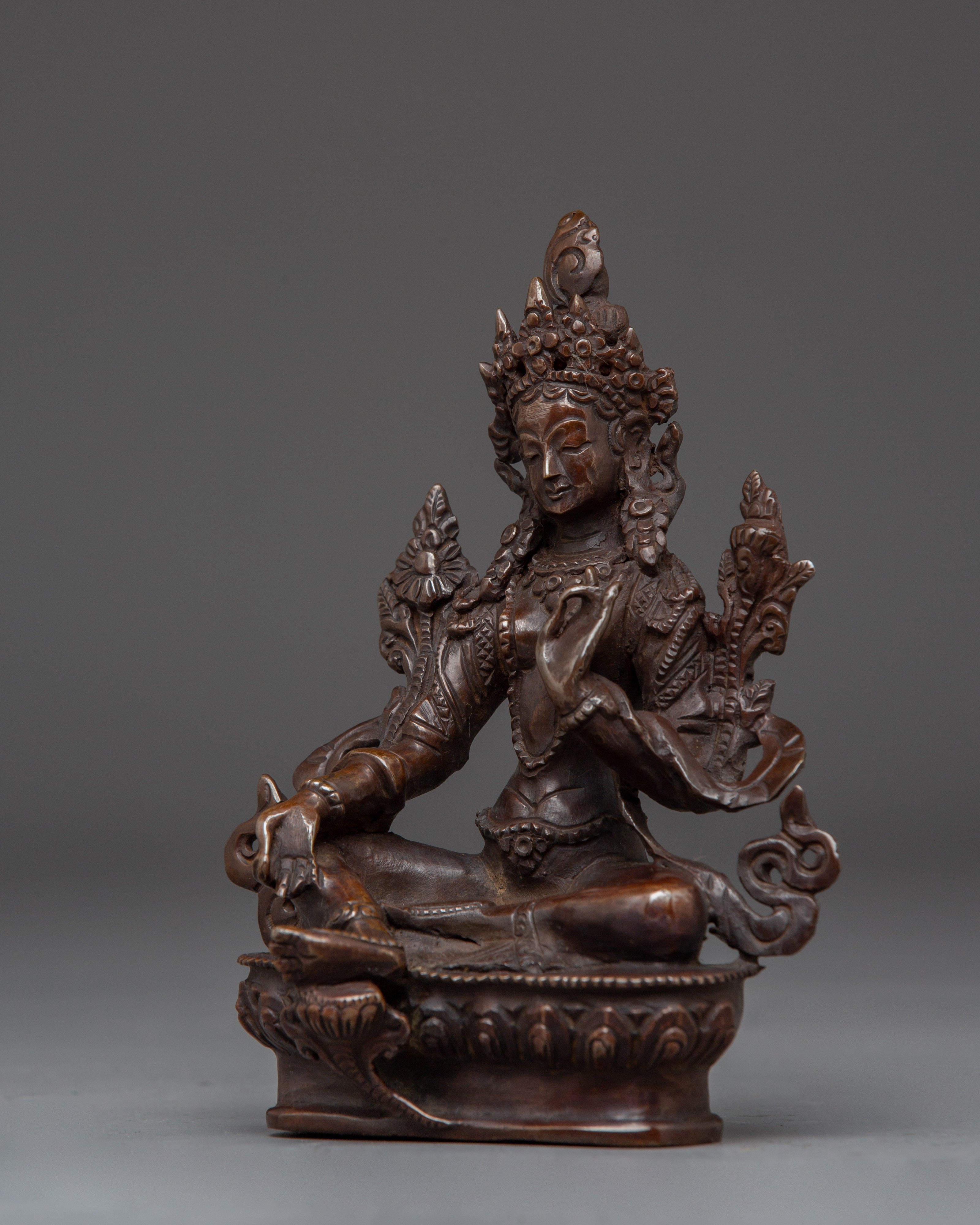 Oxidized Statue of Green Tara | Mother of Liberation