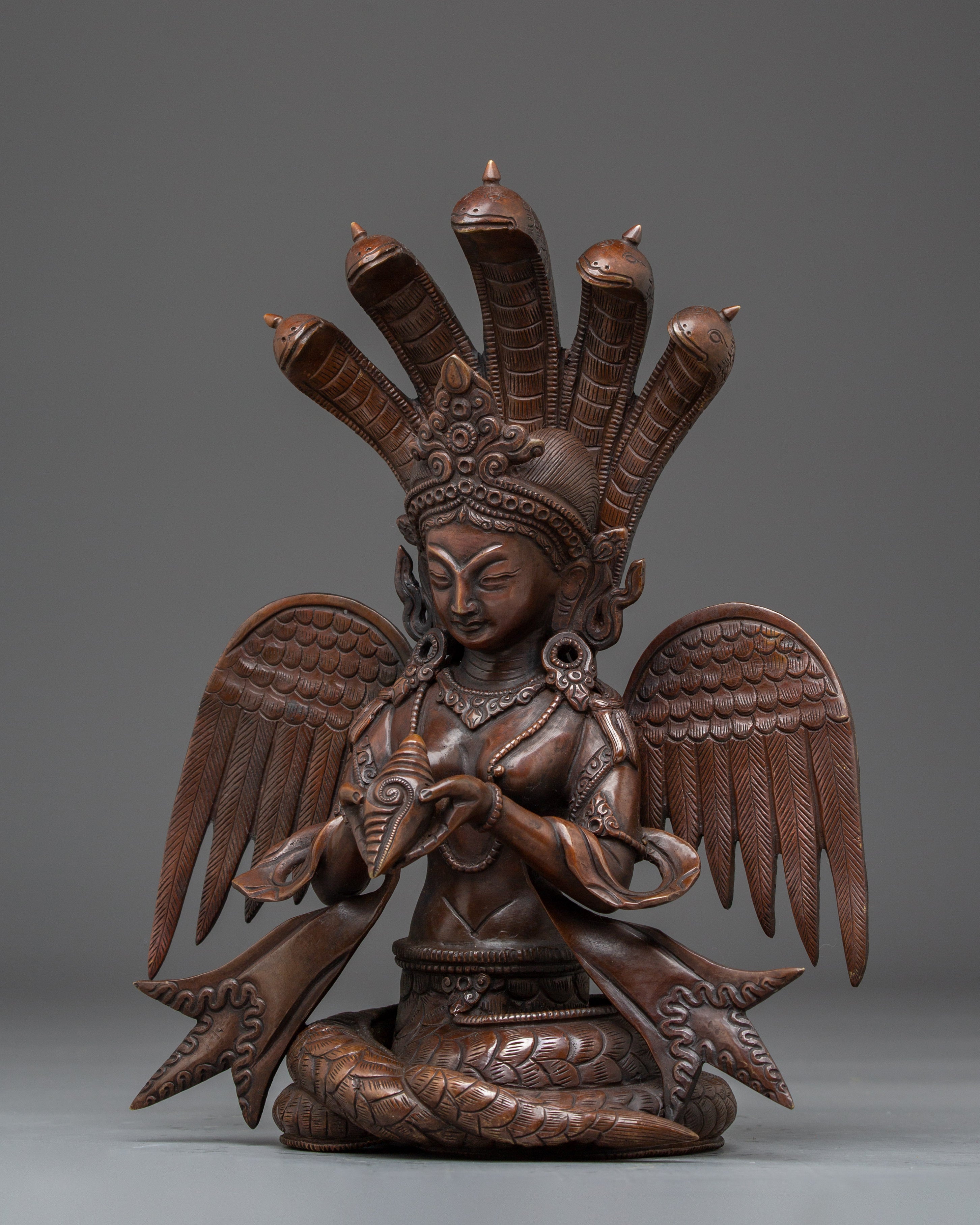 Naagkanya Oxidized Copper Statue | Guardian of Esoteric Teachings