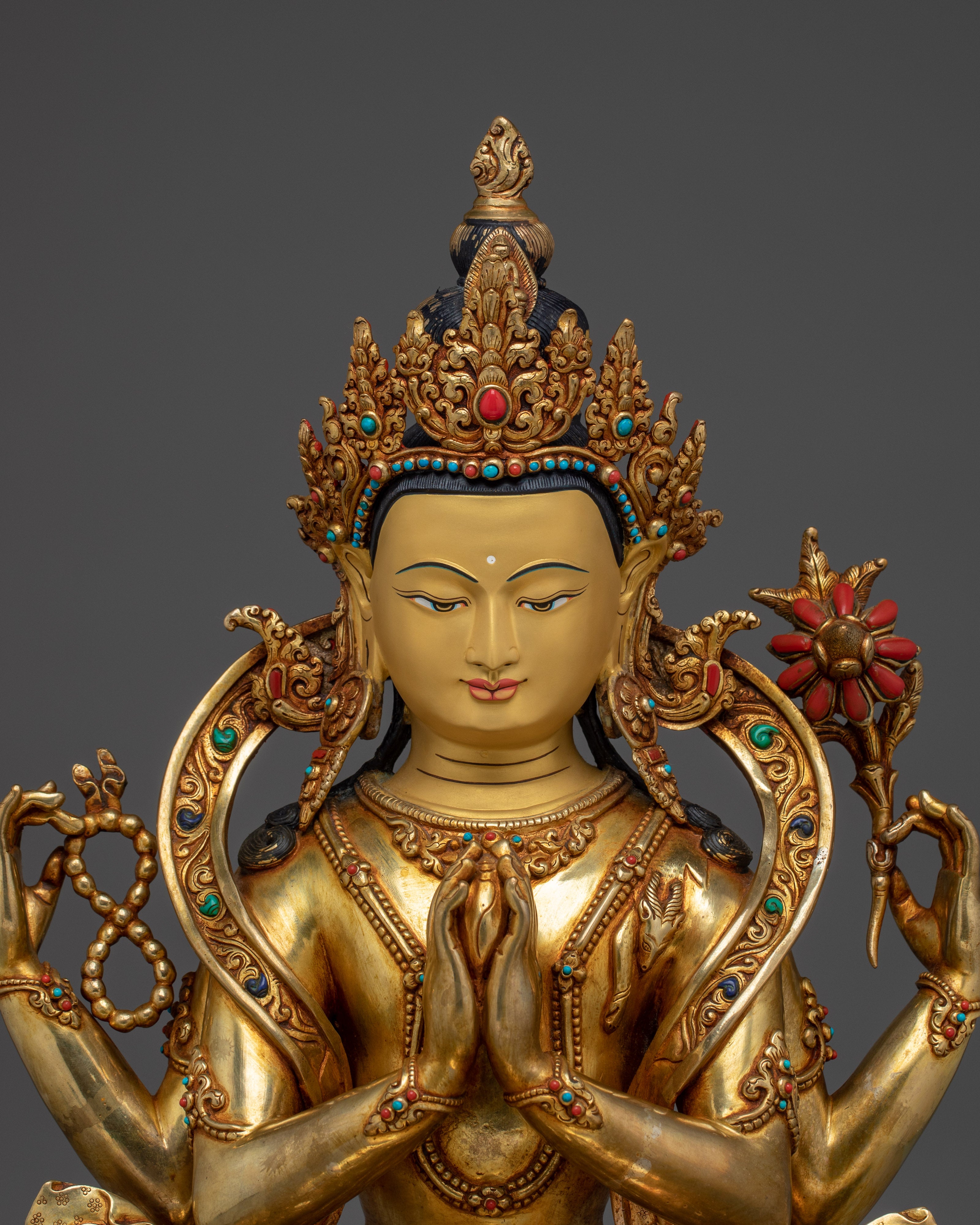 Divine Four-armed Chenrezig Statue | Avalokiteshvara - Bodhisattva of Compassion