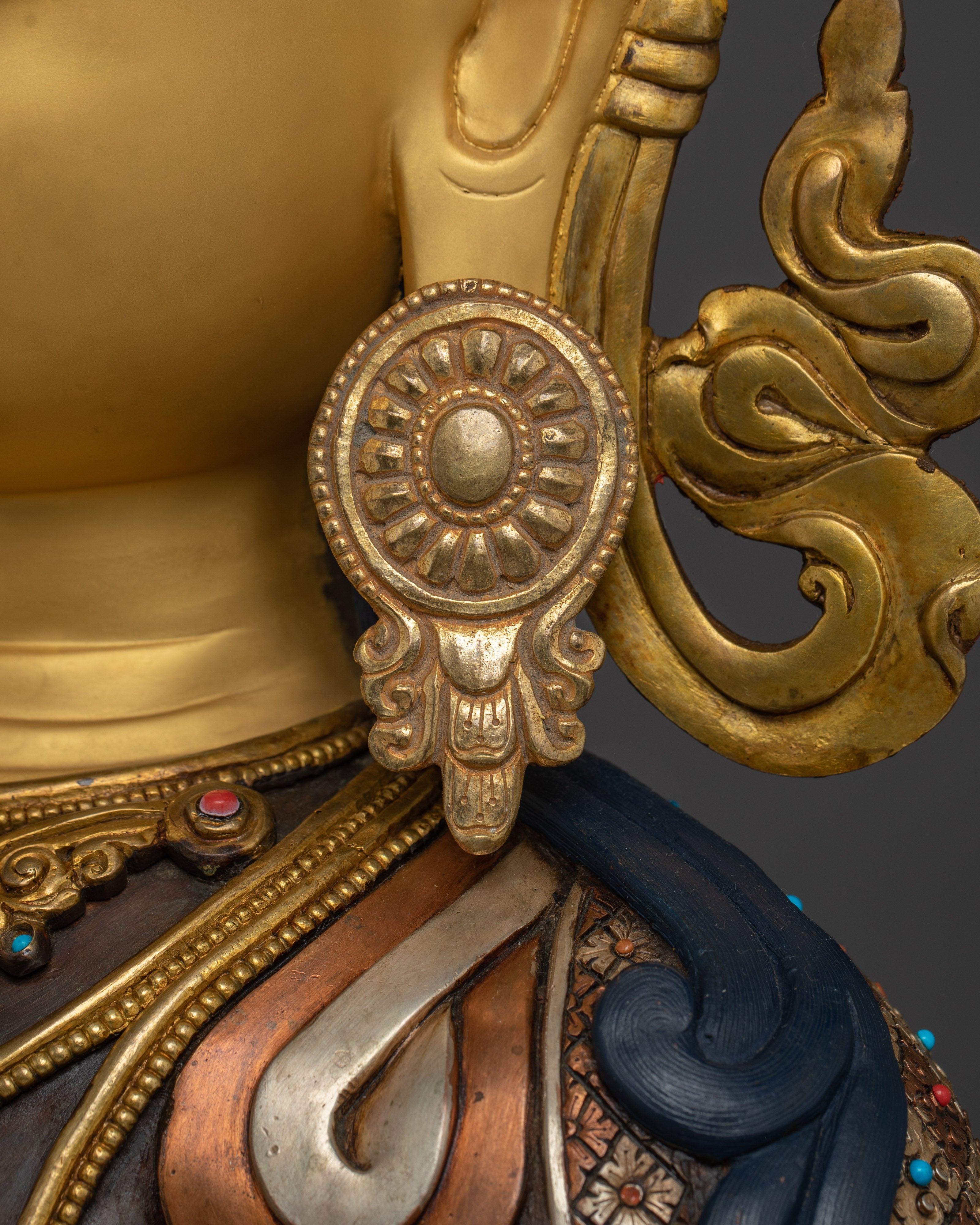 Vajrasattva Statue in Copper with Acrylic Detailing | Deity for Purification & Altar