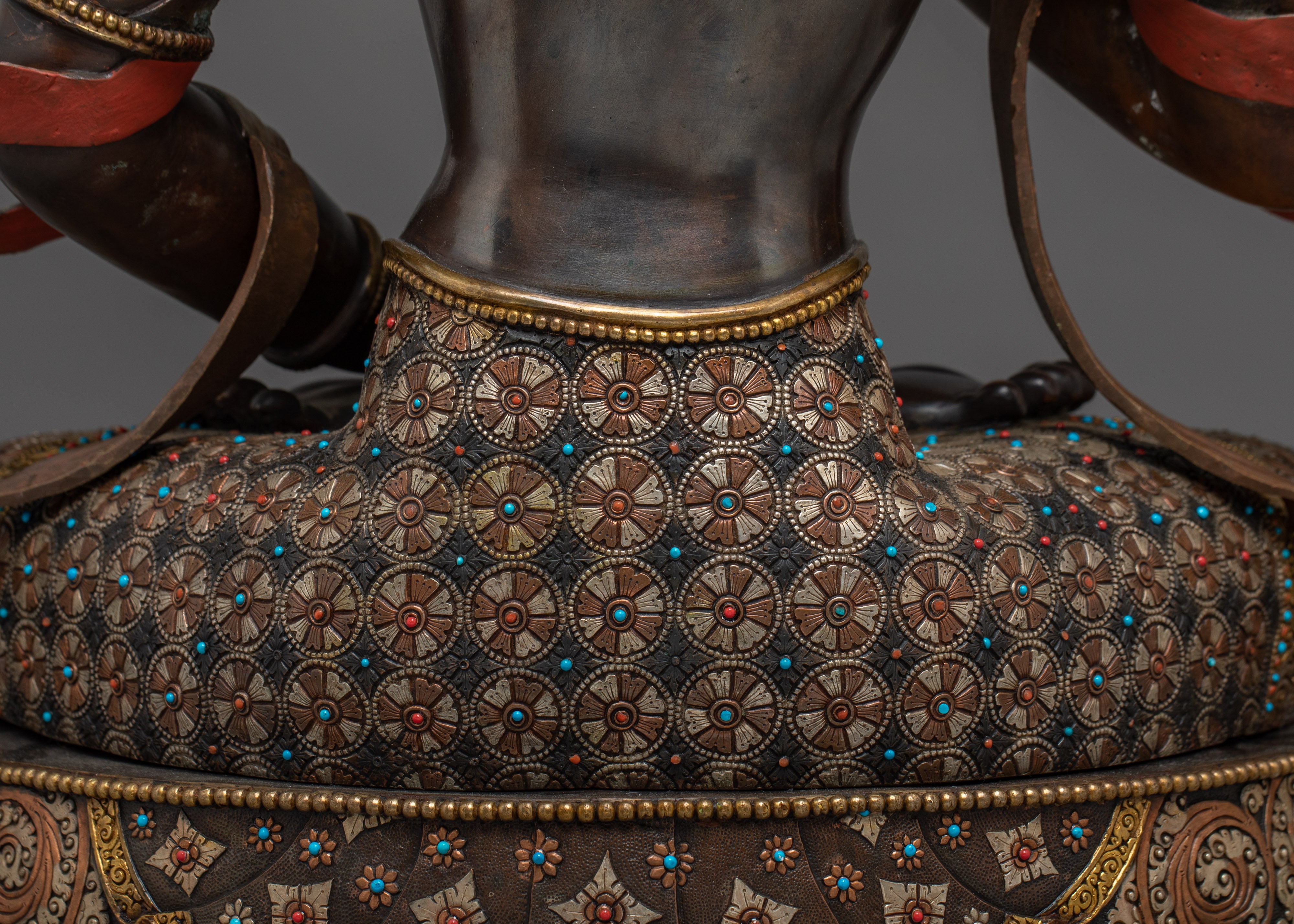 Vajrasattva Statue in Copper with Acrylic Detailing | Deity for Purification & Altar